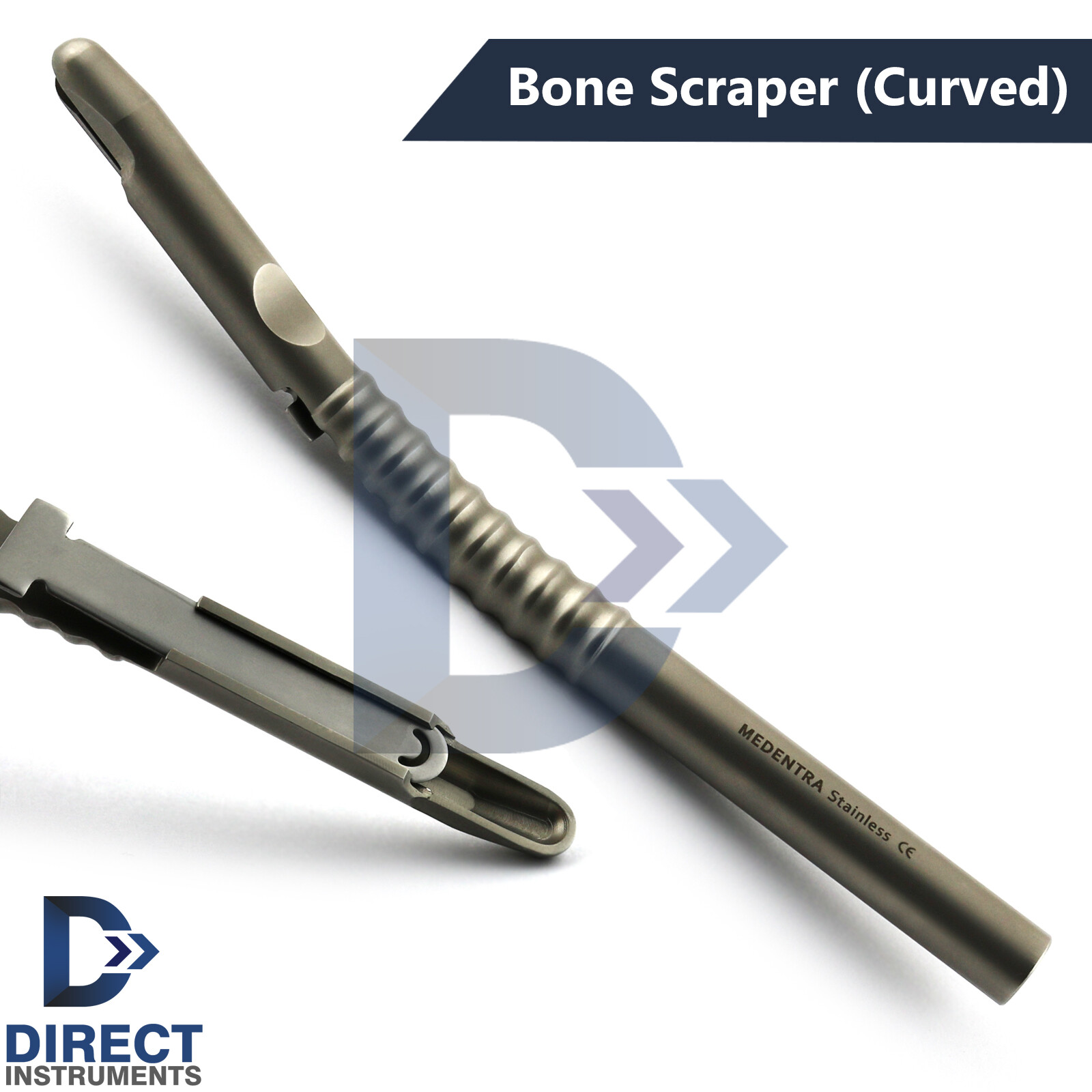 Dental Bone Scraper Curved With Blade Harvesting Bone Grafting Surgical Implant