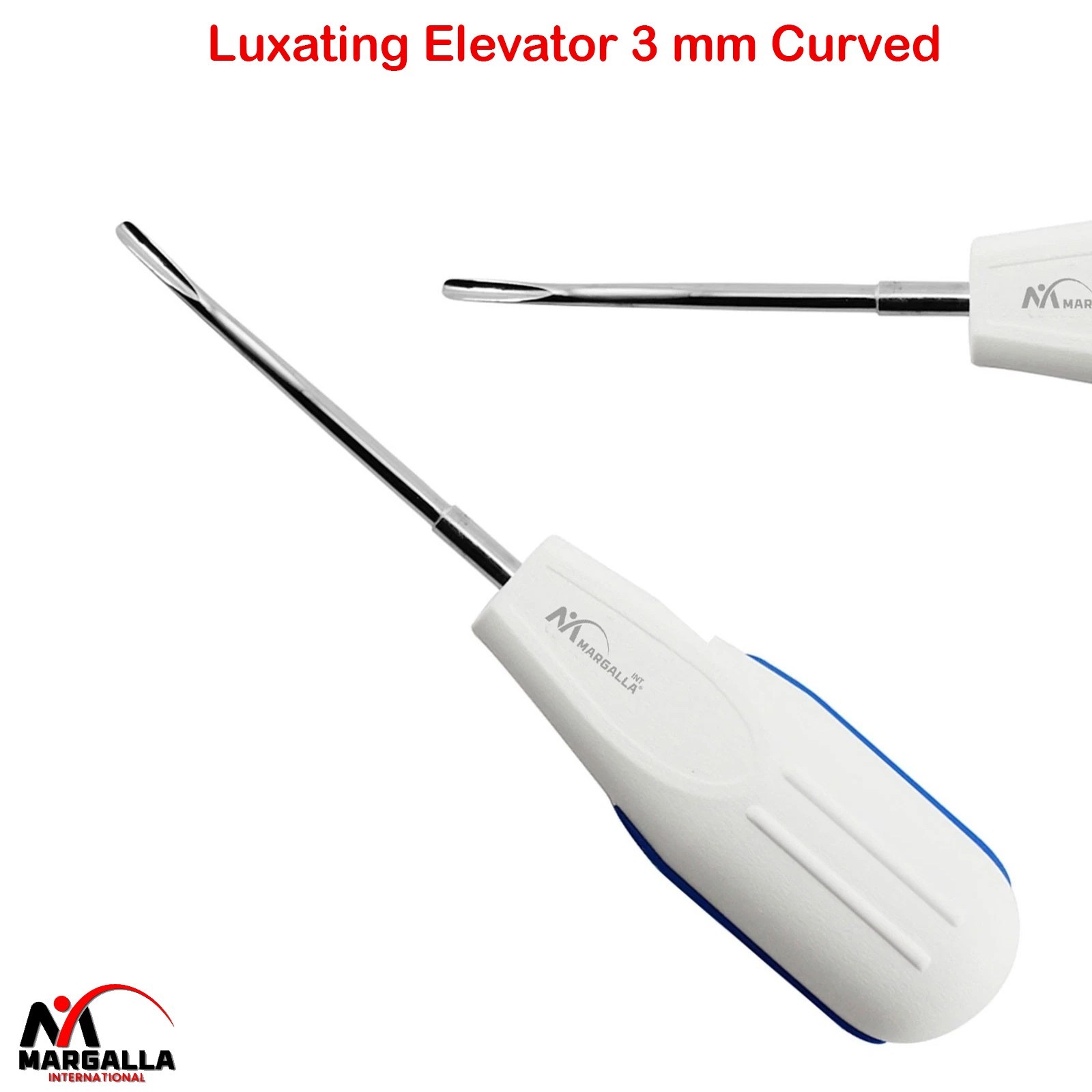 White Dental Root Elevator 3 mm Curved Oral Surgery PDL Luxating Tooth loosening