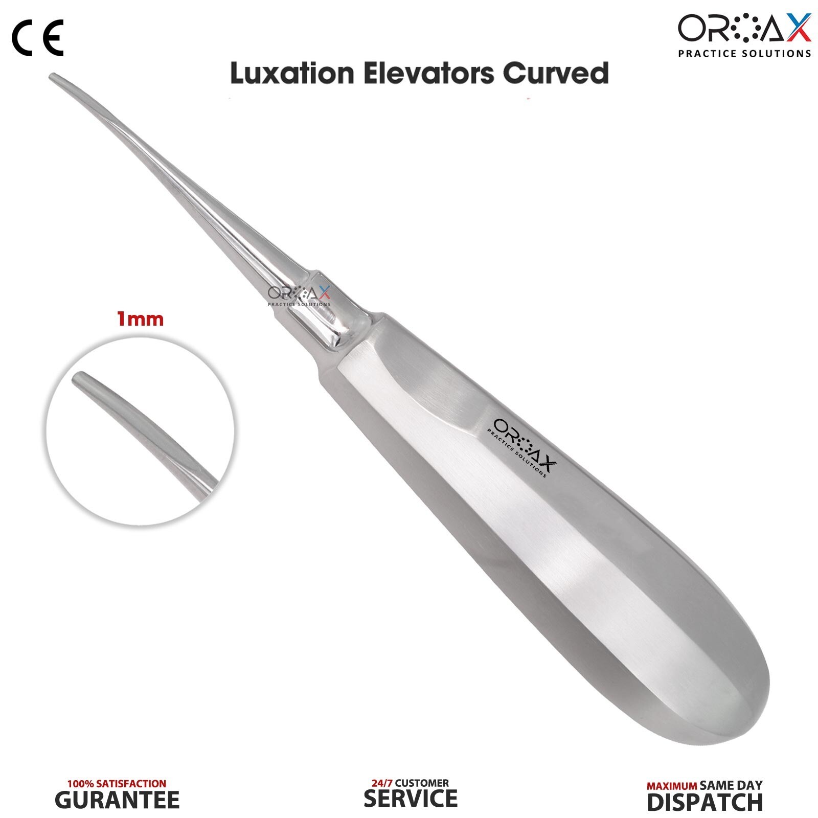 4PC Curved Dental Surgery Teeth Extracting Luxation Apical Root Tip Elevators