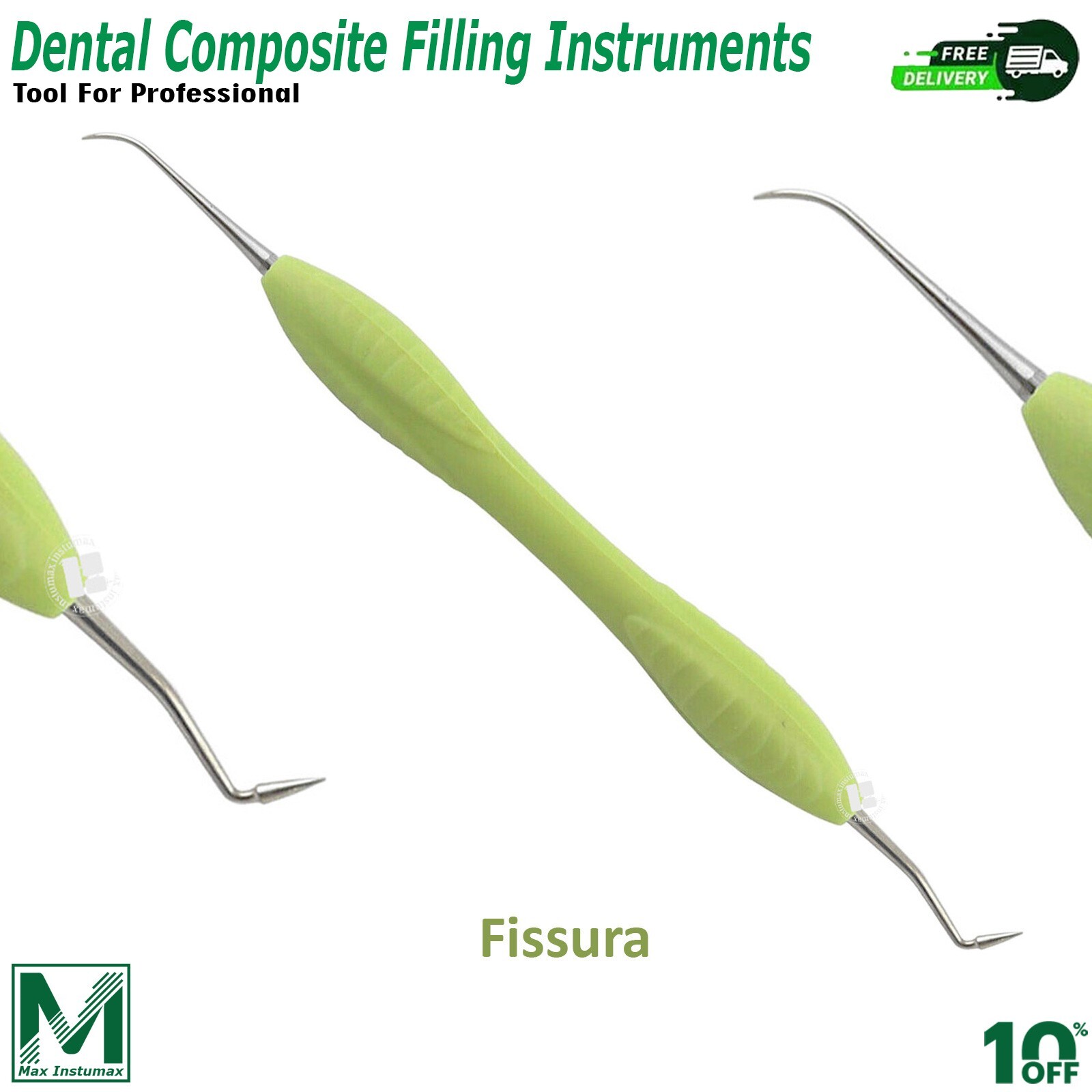 10Pcs Dental Arte Composite Filling Instruments Silicone Handle Colorful Set