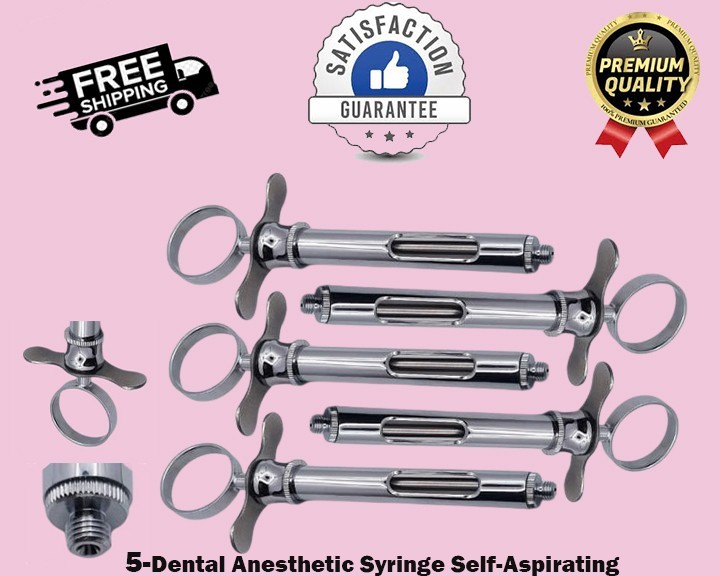 5-Dental Anesthetic Syringe Self-Aspirating