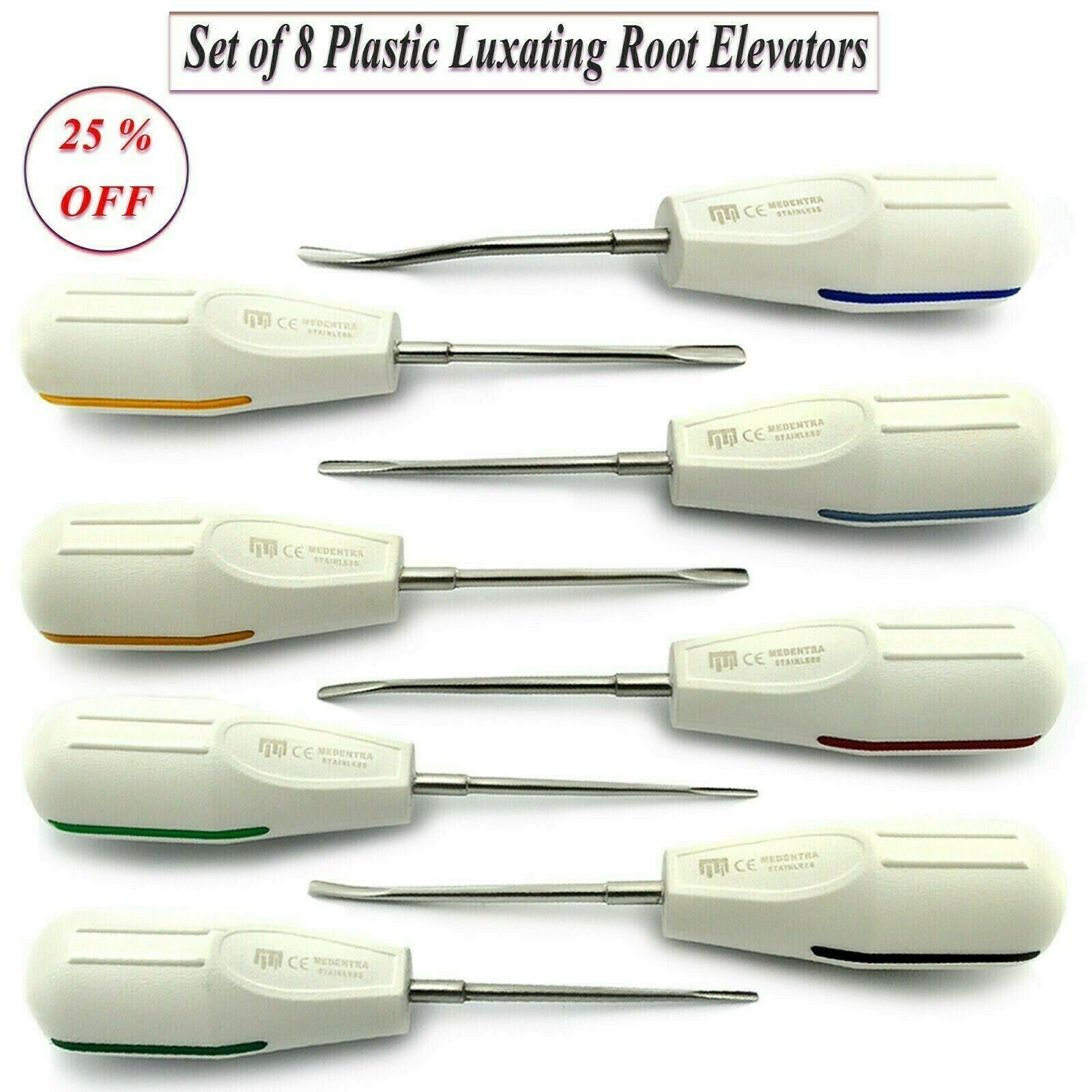 Dental Luxating Elevator White Plastic Handle Root Surgery Extracting Instrument