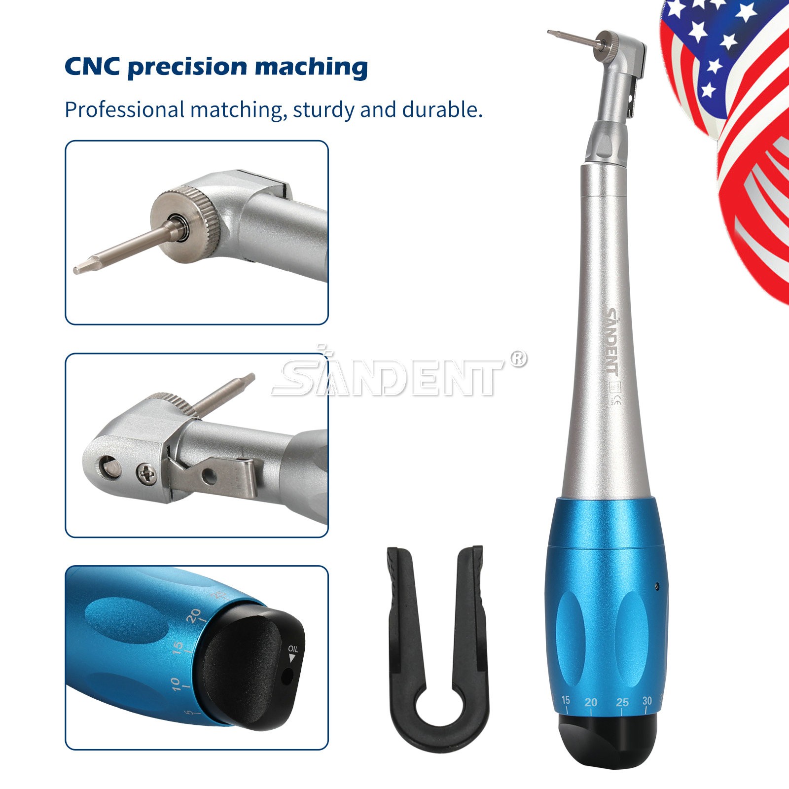 1:5 Dental Fiber Optic LED Increasing Speed Handpiece E-type Inner Contra Angle