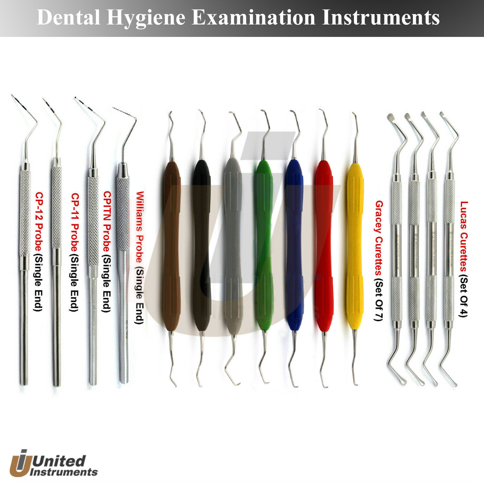 Dental Lucas Curettes Periodontal Gracey Subgingival Scaling Scaler Perio Probe