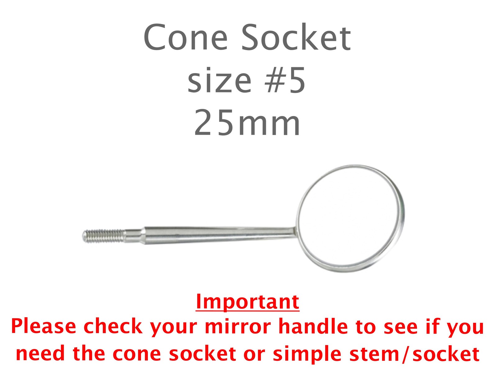 Magnifying Dental Mouth Mirrors size #5 Cone Socket 1.2x Magnification 12 pcs
