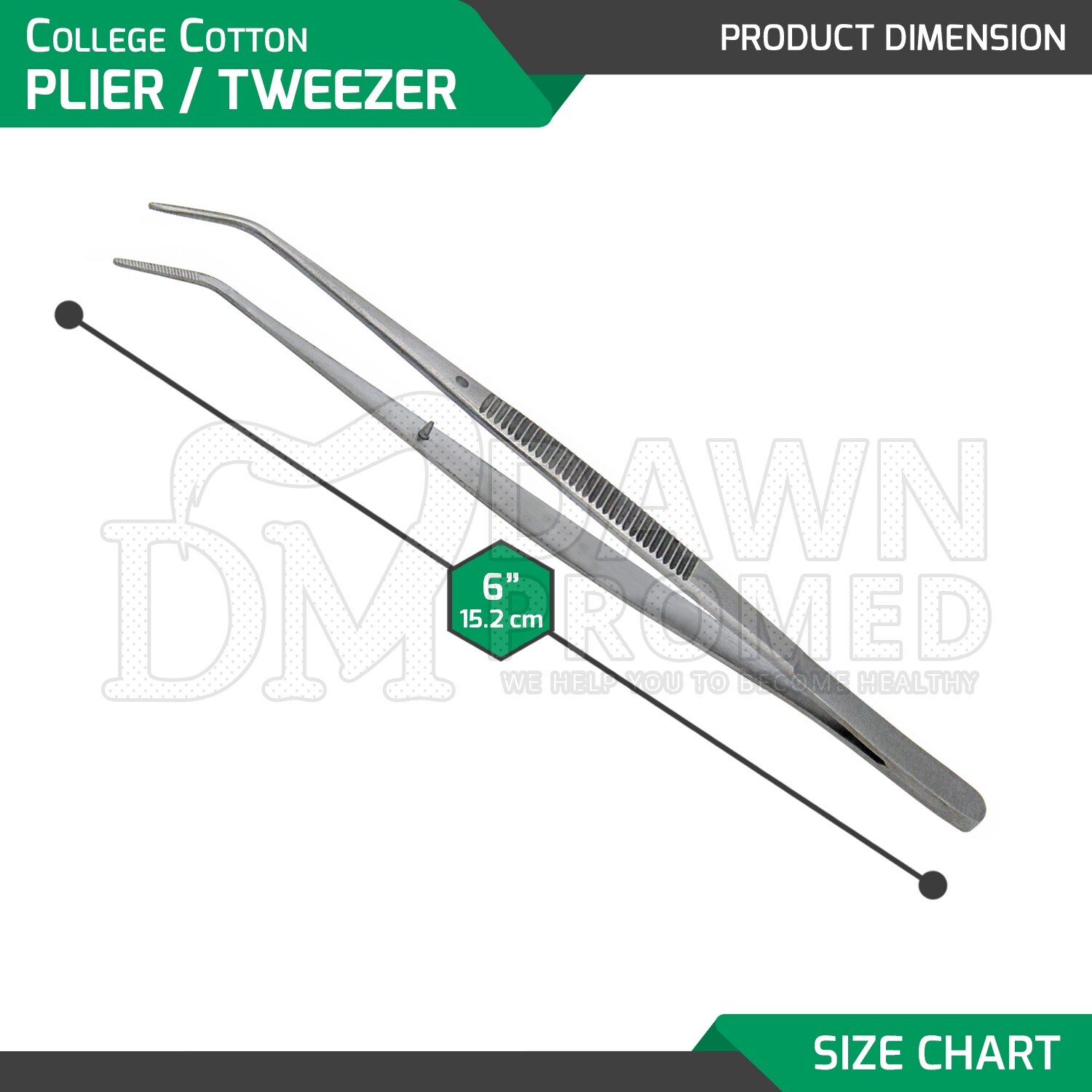 12 Pcs College Cotton Dressing Plier 6″ Tweezer Dental Endodontic Inst German Gr