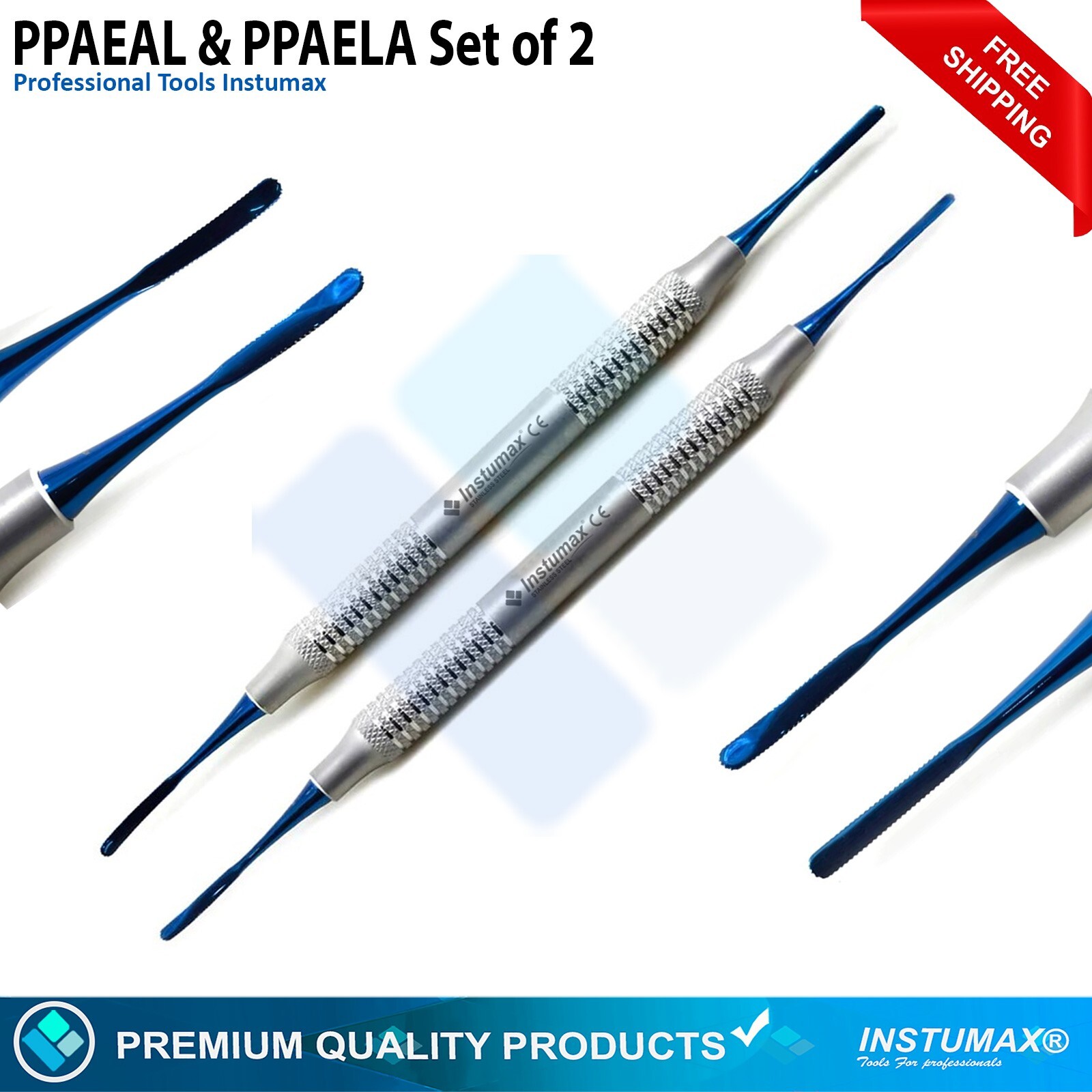 PPAEL & PPAELA Set Of 2 Dental Gum Lifting Implant Micro Serrated Titanium Tips
