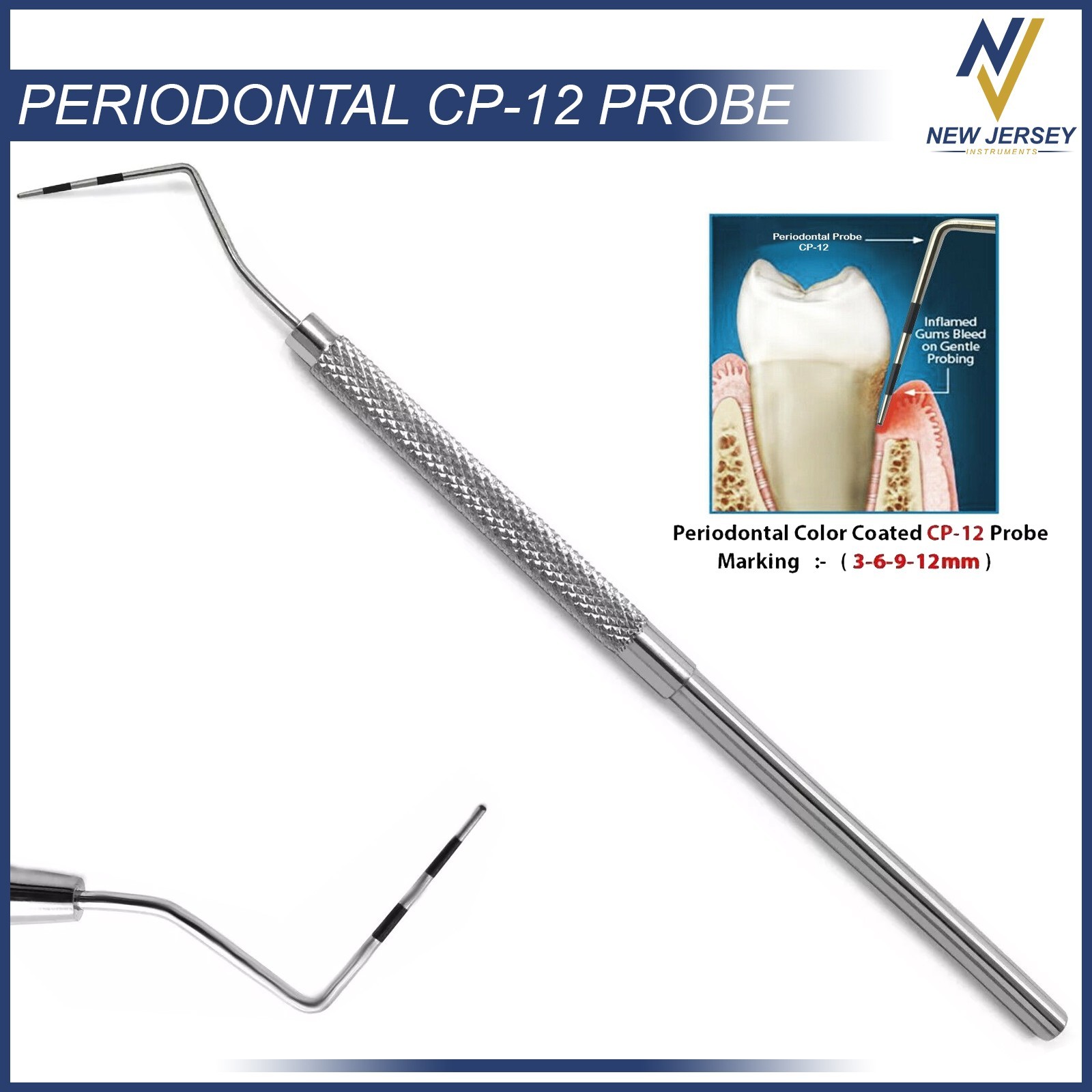 Periodontal CP-12 Screening Probe Dental William Marking Examination Probes CE