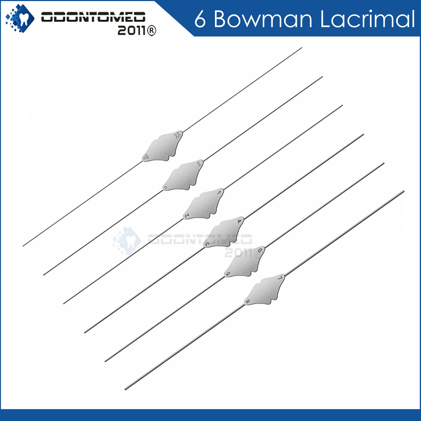 6 Pcs Bowman Lacrimal Probe 6″ Surgical Dental Ent 0000-000,00-0,1-2,3-4,5-6,7-8