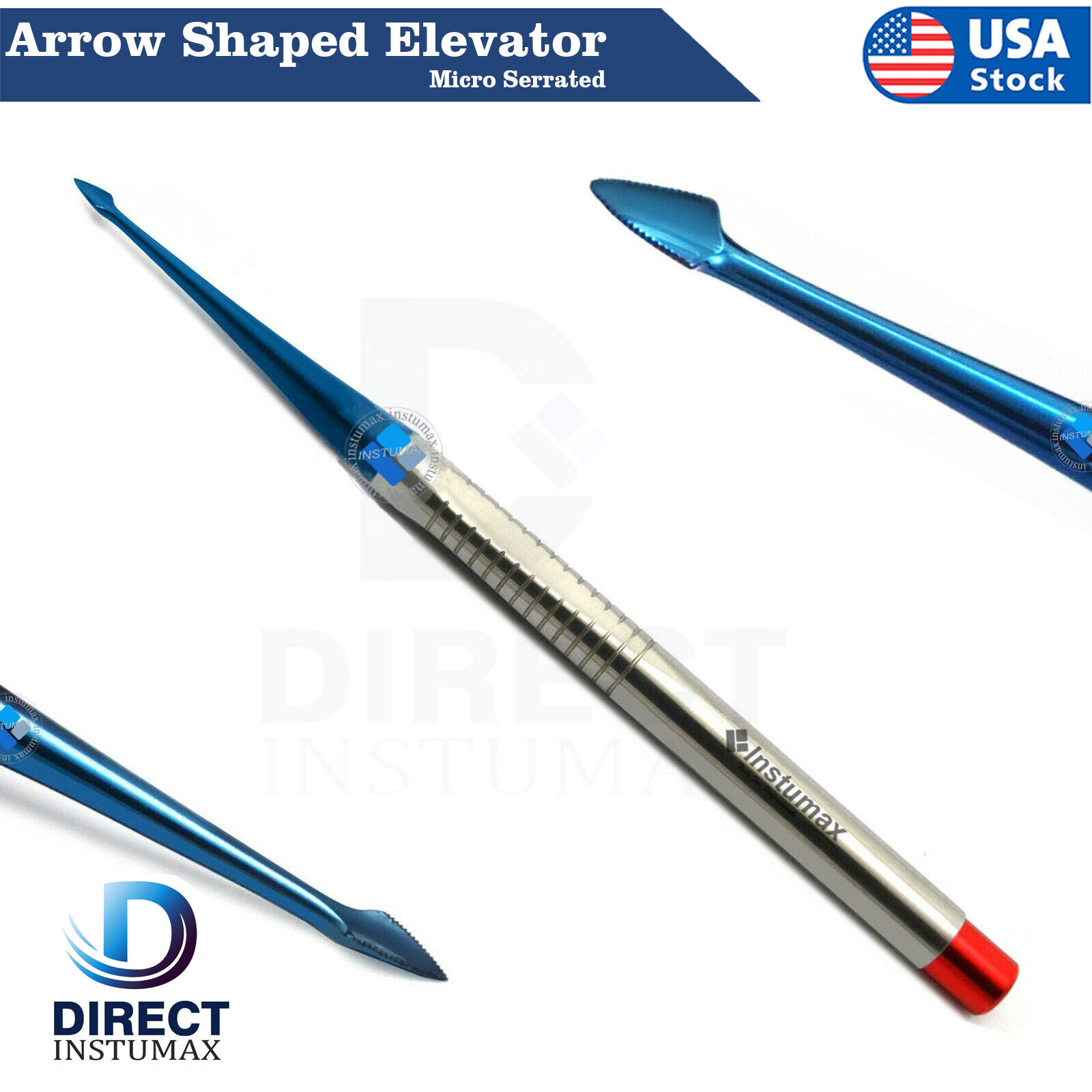 PDL Luxating Elevator Arrow Shape Serrated Spade Luxation Titanium Coated Lab