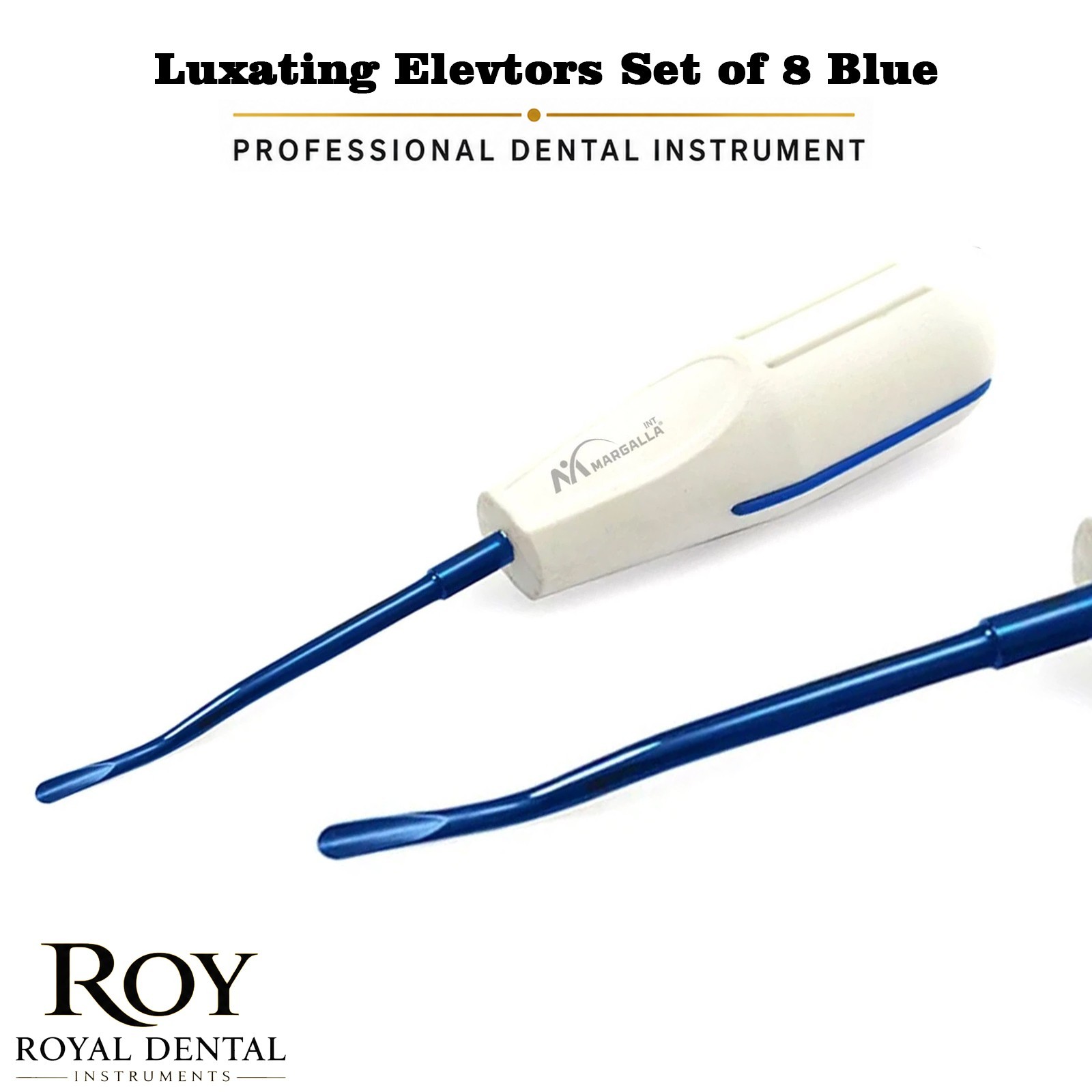 Set Of 8 Dental Oral Surgery White Plastic Luxating Root Extracting Elevators