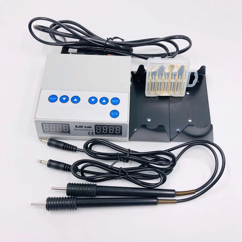 Dental Lab Electric Waxer Carving Knife 50-200ºC Contain 6 Wax Tips + 2 Pens Pot