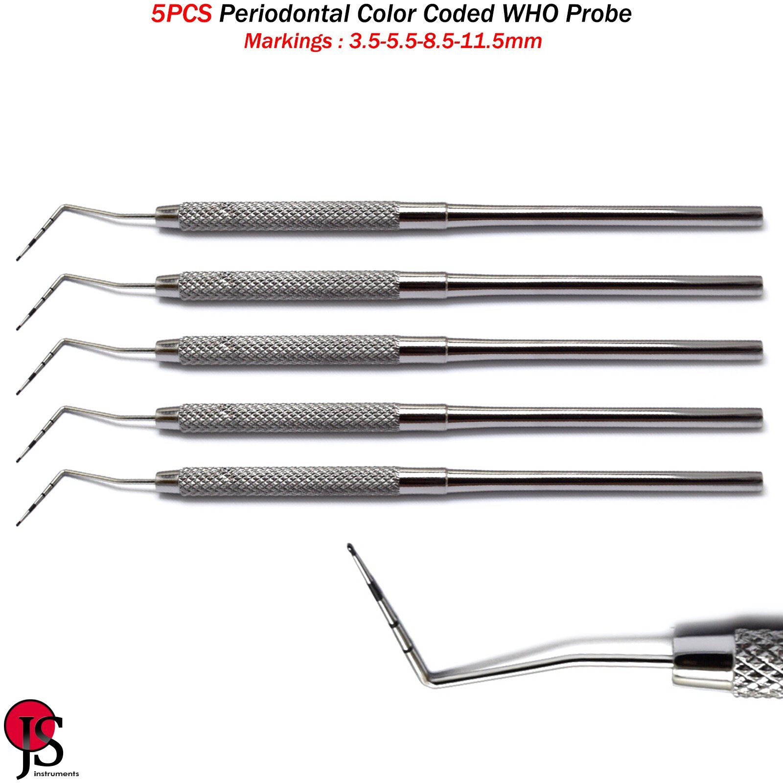 Dental Hygiene Examination Diagnostic Instruments Pocket Depth Measuring Probe