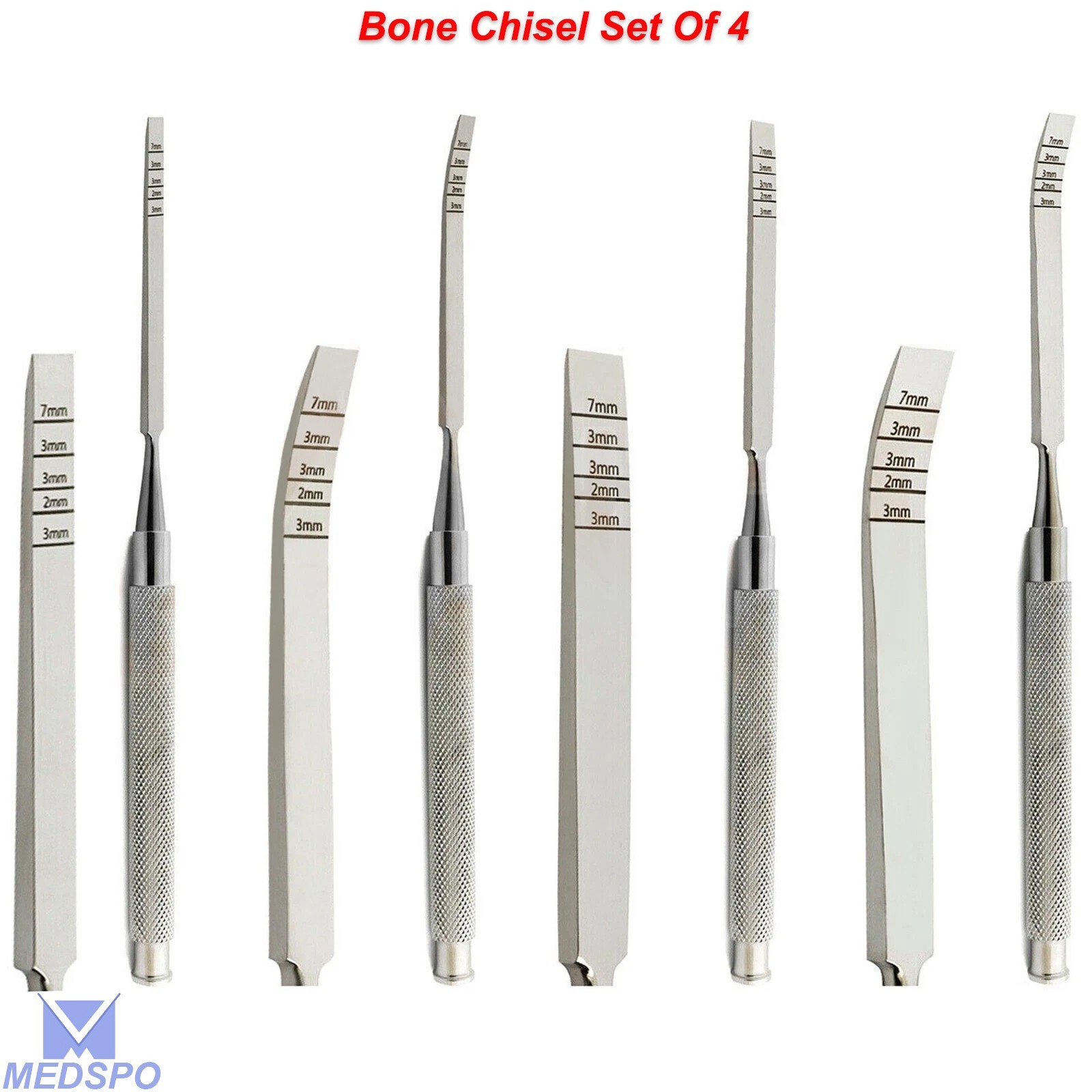 Dental Chisels Straight / Curved Surgical Ridge Bone Splitting Extraction Tools
