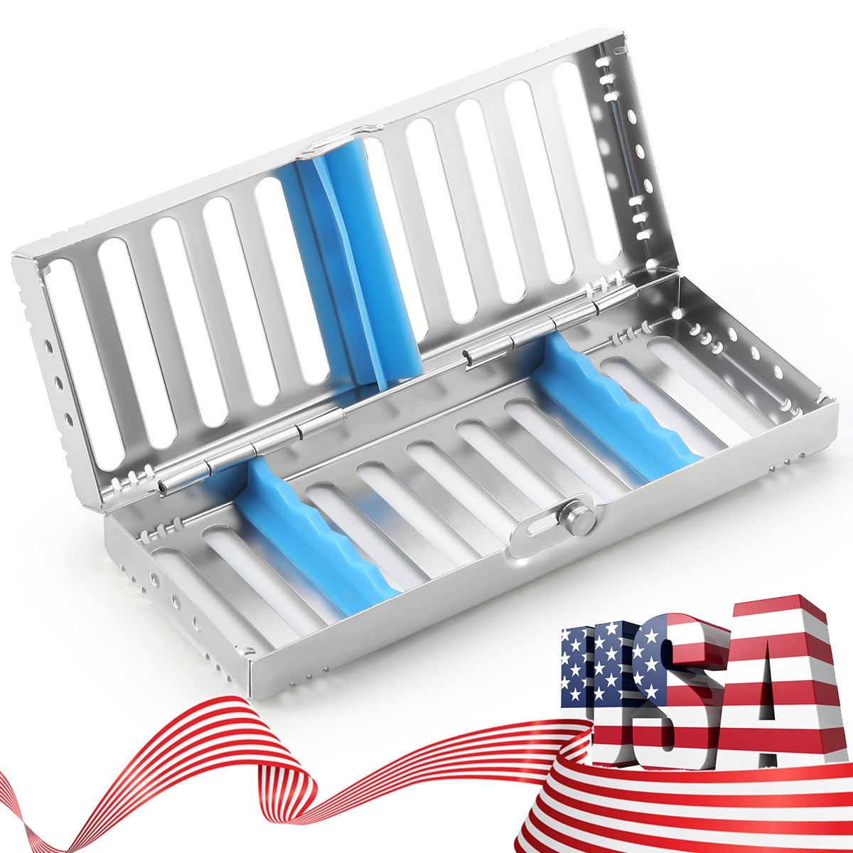 Dental Autoclavable Sterilization Cassette Rack Box Tray for 5/10/20 Instrument