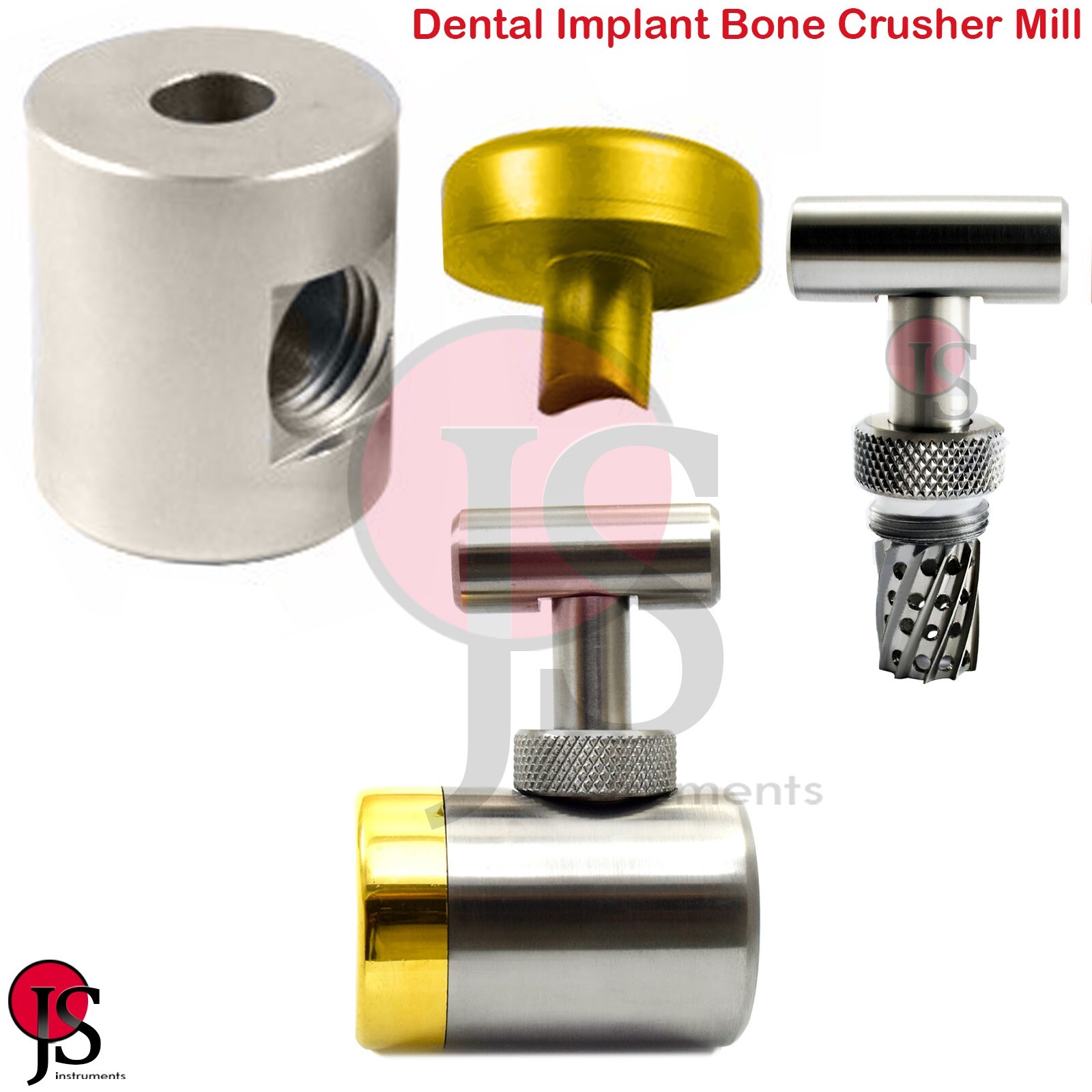 Bone Grafting Dental Bone Crusher Mill Grinder 21.85mm Stainless Steel Implants