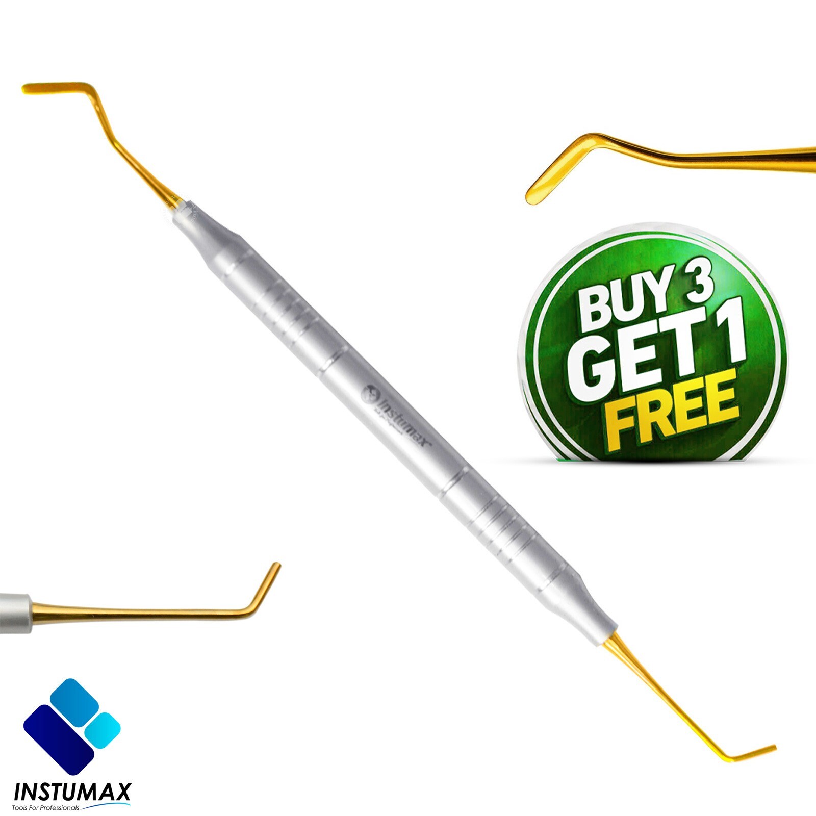 Dental Composite Filling Instruments Spatula & Plugger Titanium Gold Tips