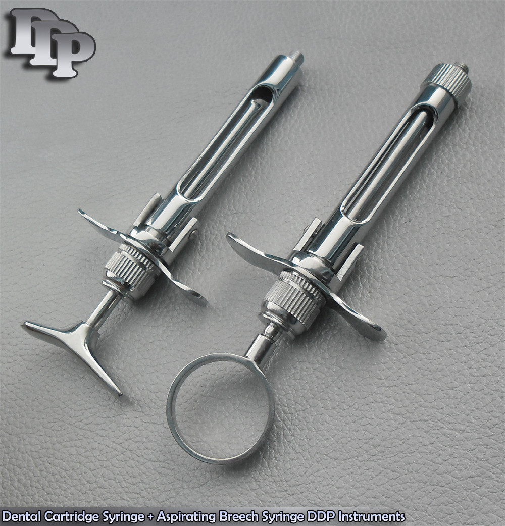 Dental Cartridge Syringe + Aspirating Breech Syringe Instruments