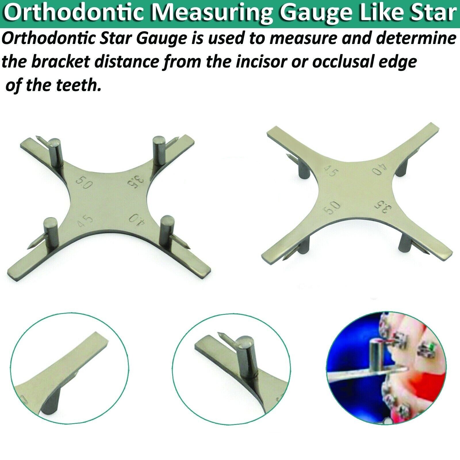 Dental Orthodontic Star Gauge Bracket Positioning Accurate Placement Posterior