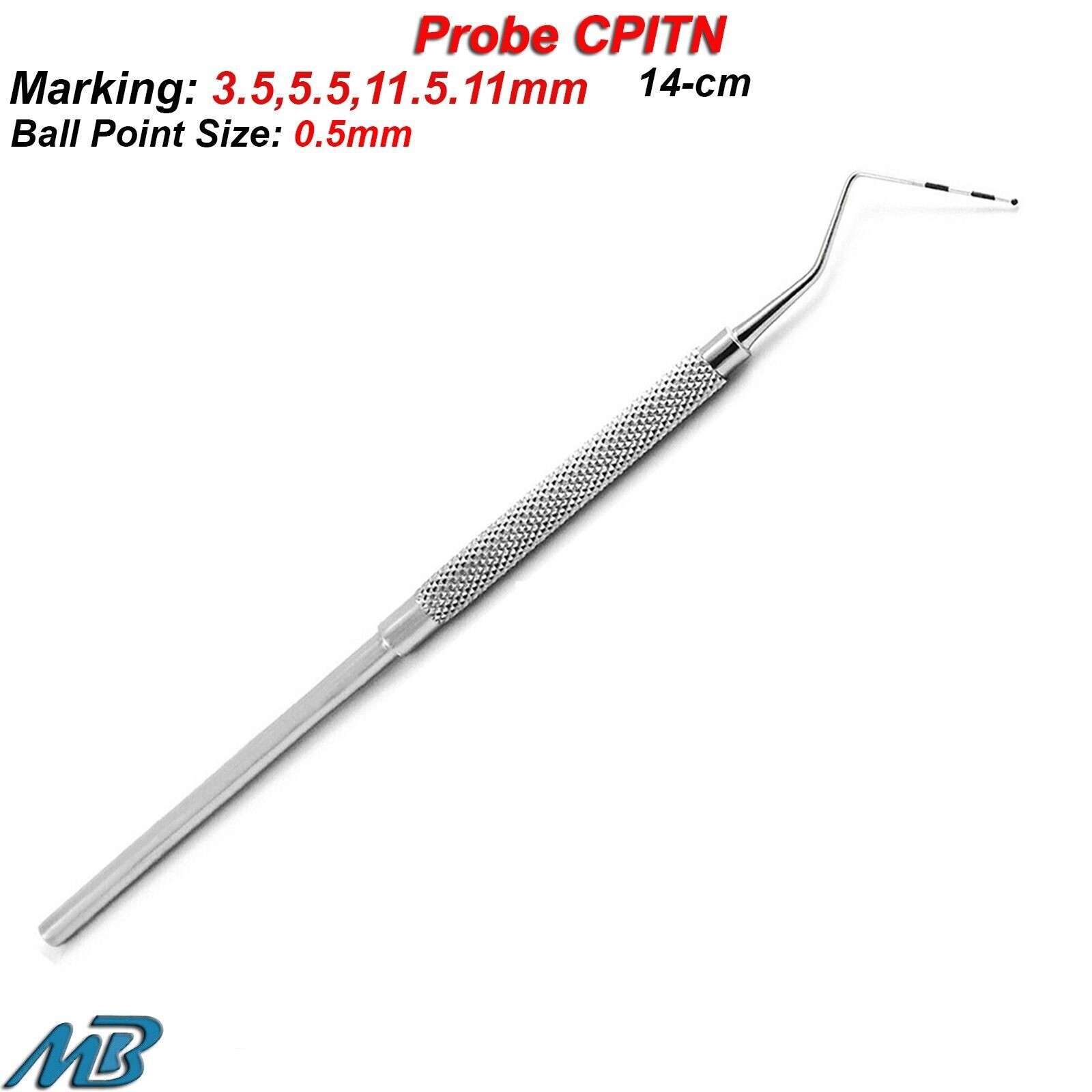 Dental CPITN Probe Color Coded Marking Pocket Depth Measuring Instruments