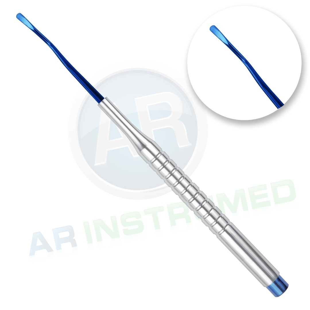 Dental Curved Micro Luxating Elevator 2.5mm Blue Plasma Surgical Instruments