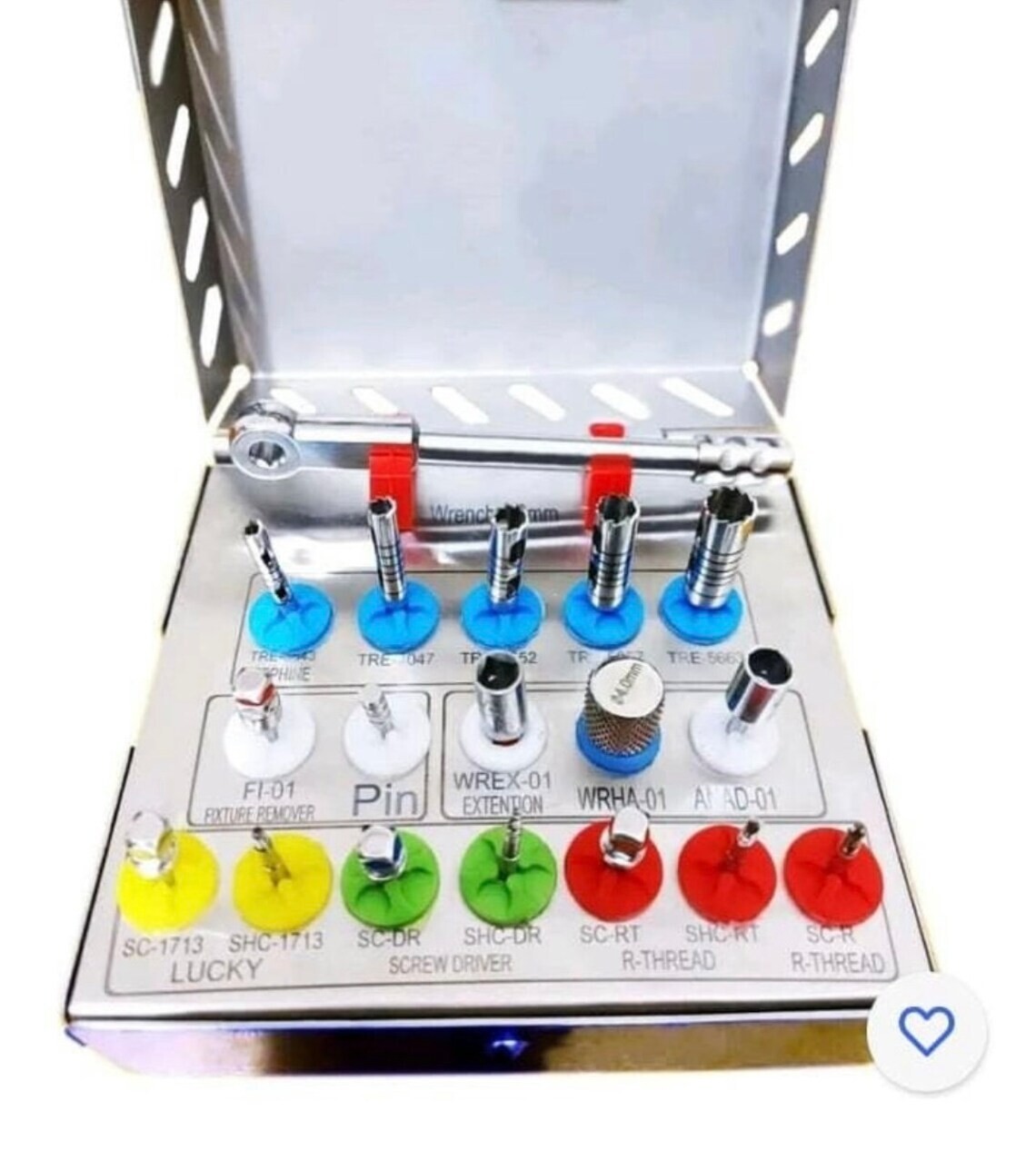 Dental Implant Remover Kit Fixture Removal Set Long Trephine ,4mm Wrench 18pcs