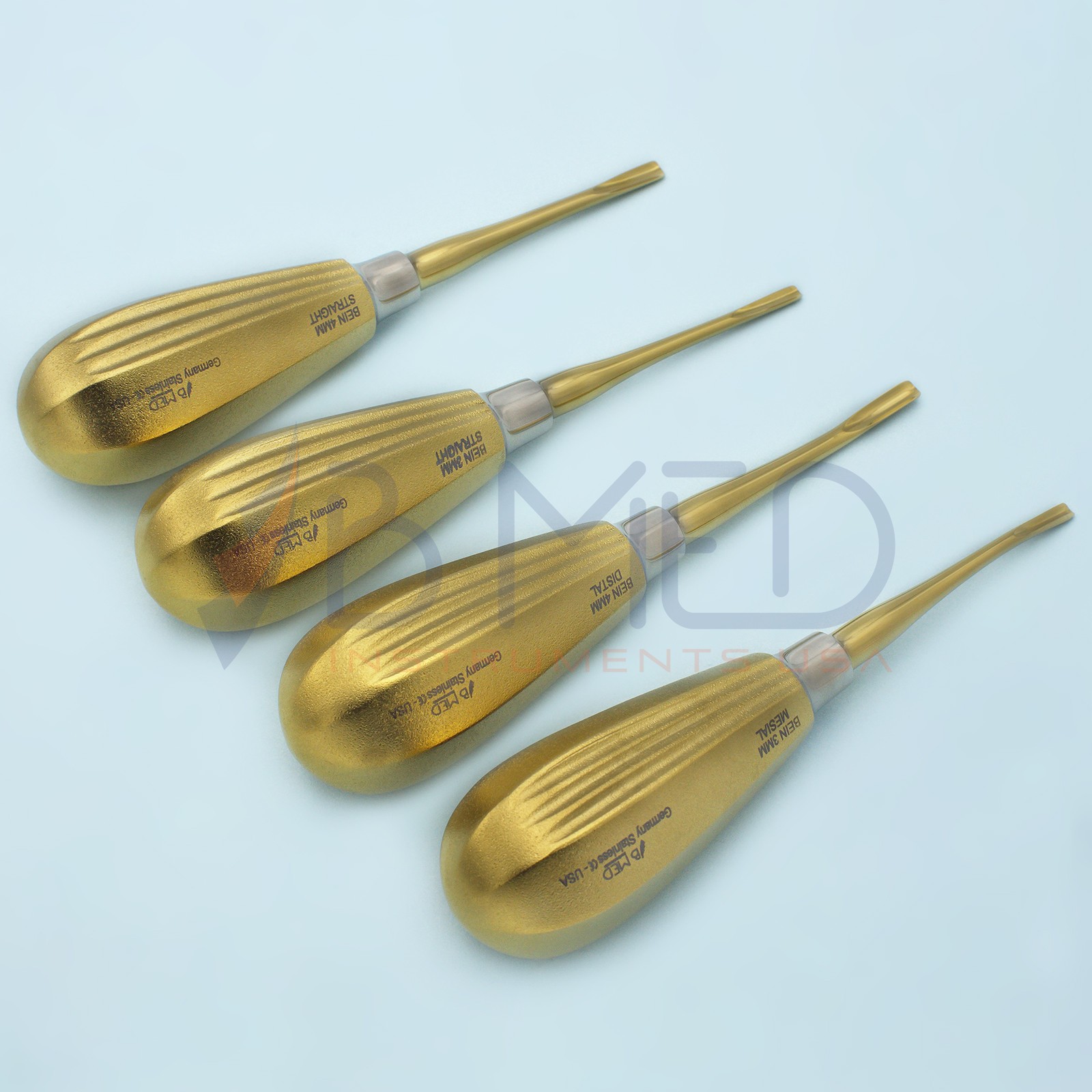 Dental Bein Root Elevators Set Bayonet Distal & Mesial 3mm 4mm PDL Luxators Oral