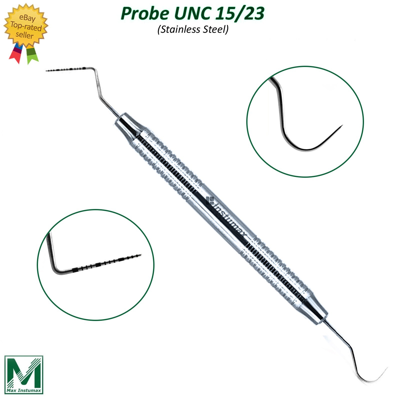 Dental Perio Explorer 23 Probe UNC 15 Color Marking Double End Hollow Handle X2