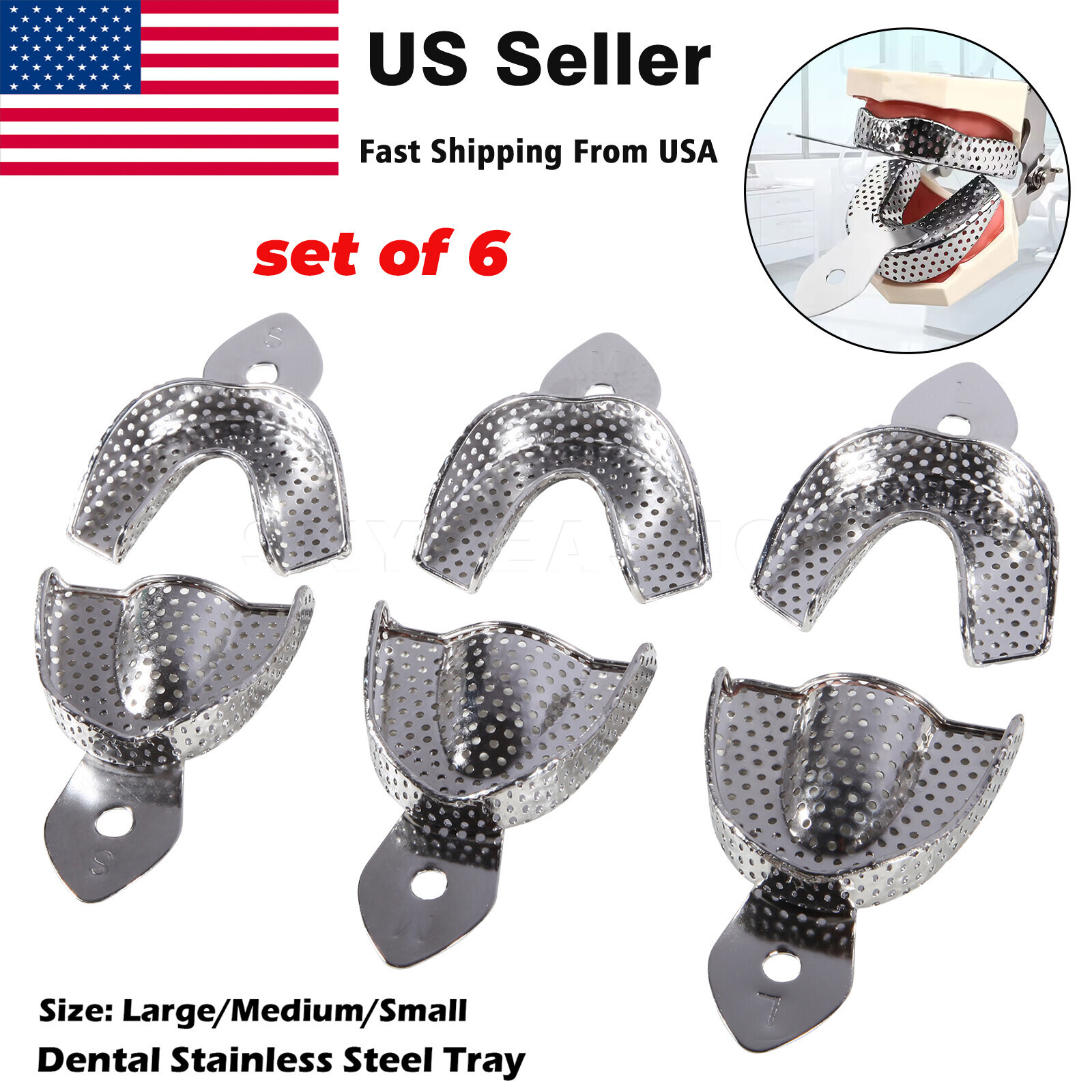 Autoclave Perforated Dental Impression Trays Upper + Lower