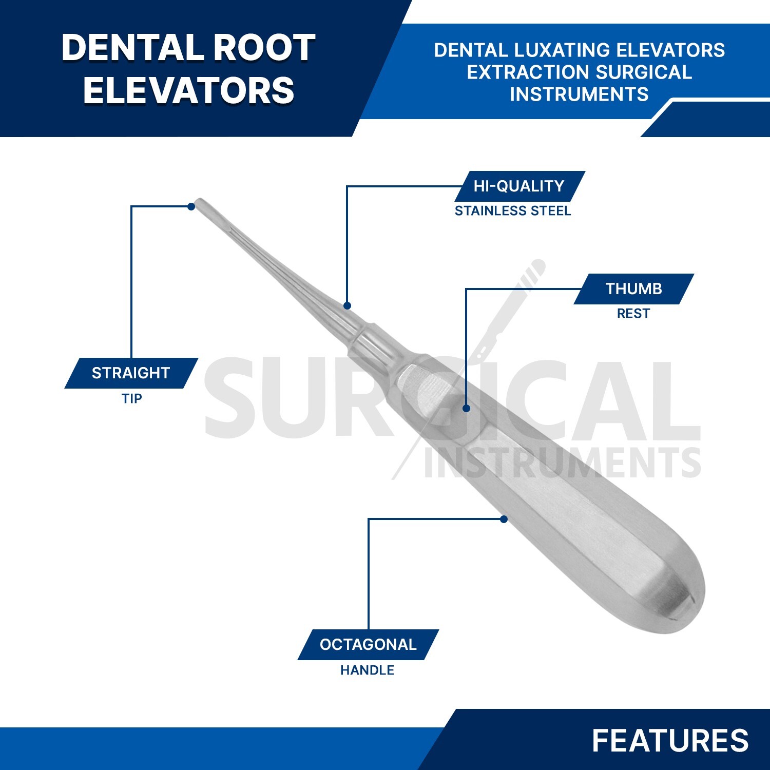 8 Pcs Basic Dental Surgery Extraction Forceps Elevators Set Kit German Grade