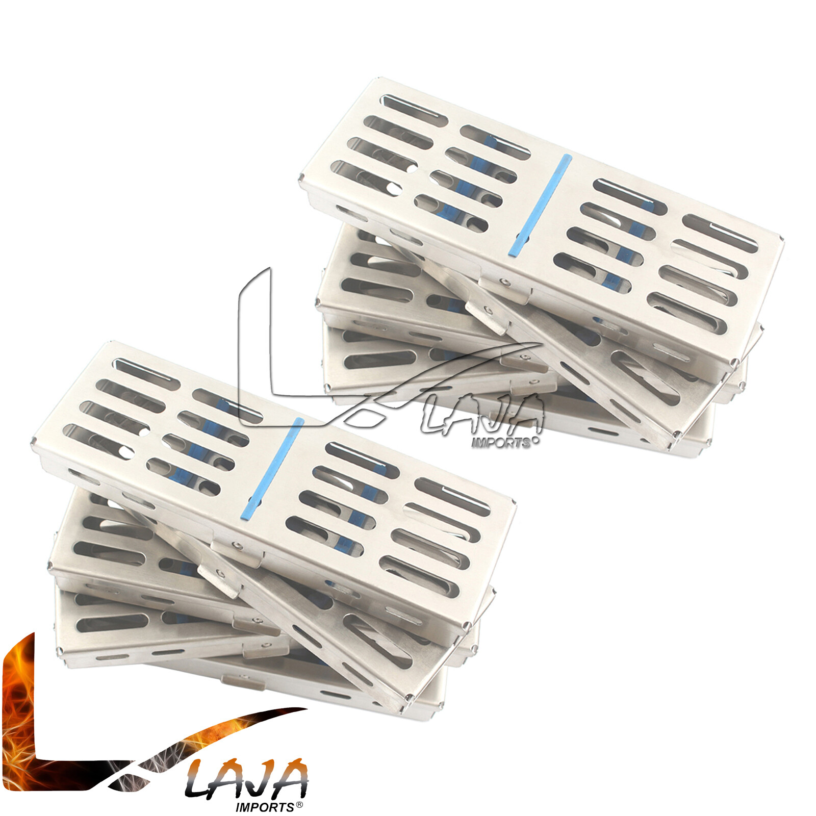 10 Each Dental Autoclave Sterilization Cassette Rack Box Tray For 5 Instruments