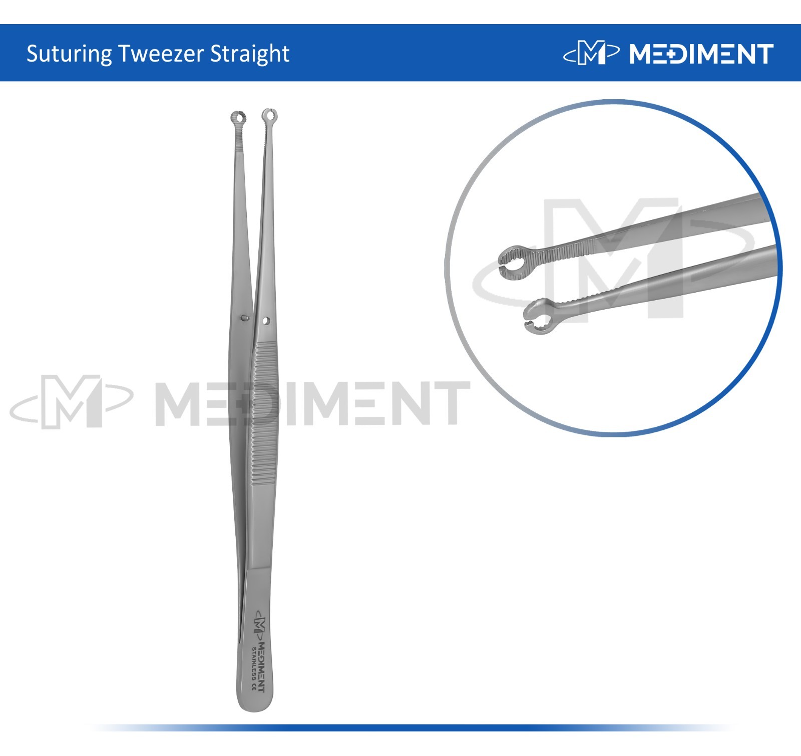 5 Pcs Surgical Corn Suture Tweezers Straight 6” Dental Suturing Soft Tissue CE