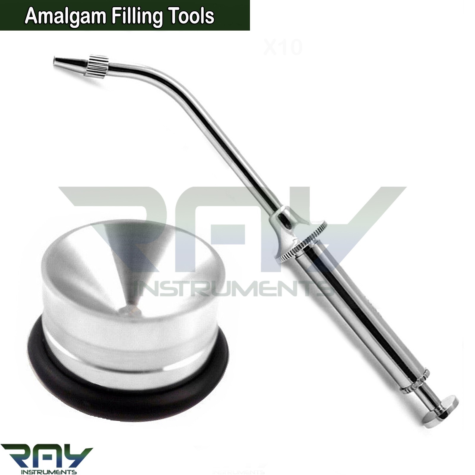 2 Pcs Dental Amalgam Filling Instruments Amalgam Well Carrier Gun Dentsit Tools