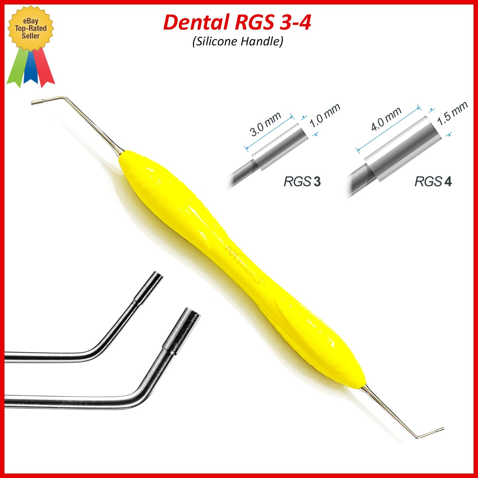 Dental Instrument RGS 3-4 Silicone Handle Depth Dimensions for Restorations