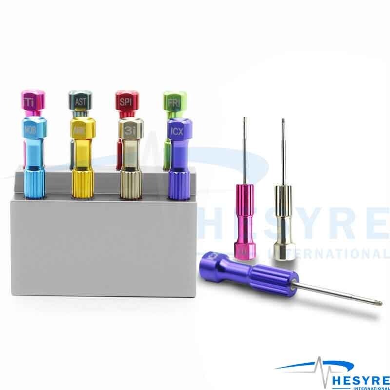 Dental 8 Pcs Prosthetic Screws Kit Universal Abutment & Aluminum Box