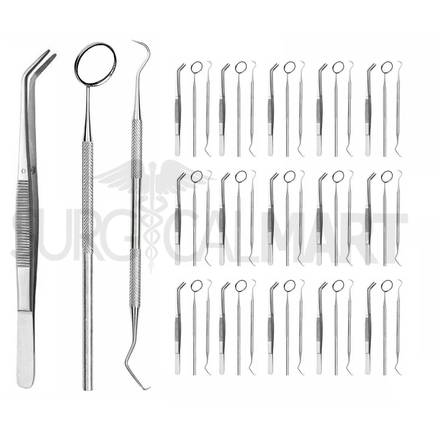 45 Pcs Basic Dental Instruments Set Mirror Explorer College plier German Grade
