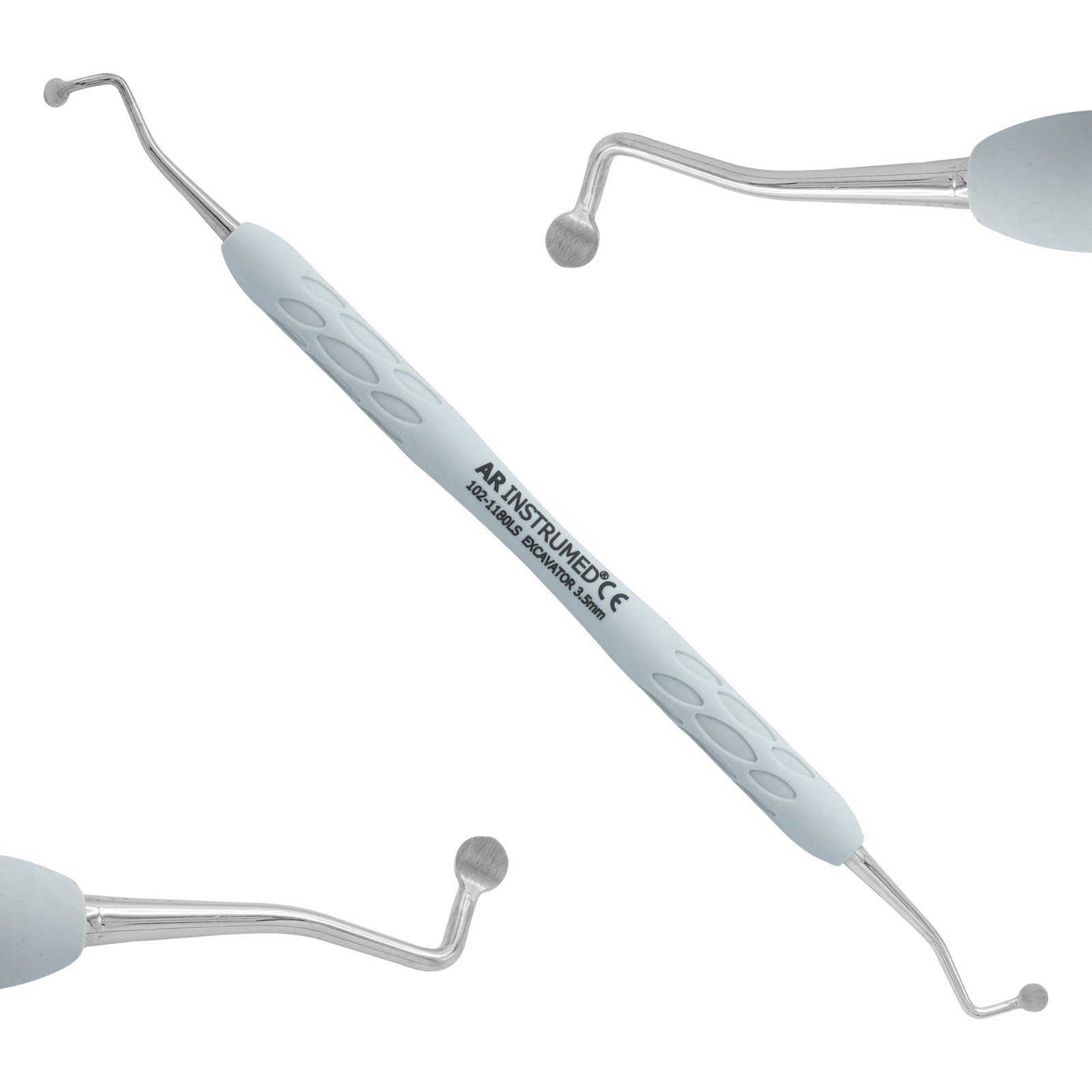 Silicone Dental Triple-Angled Excavator 3.5mm Restorative Double End Instrument