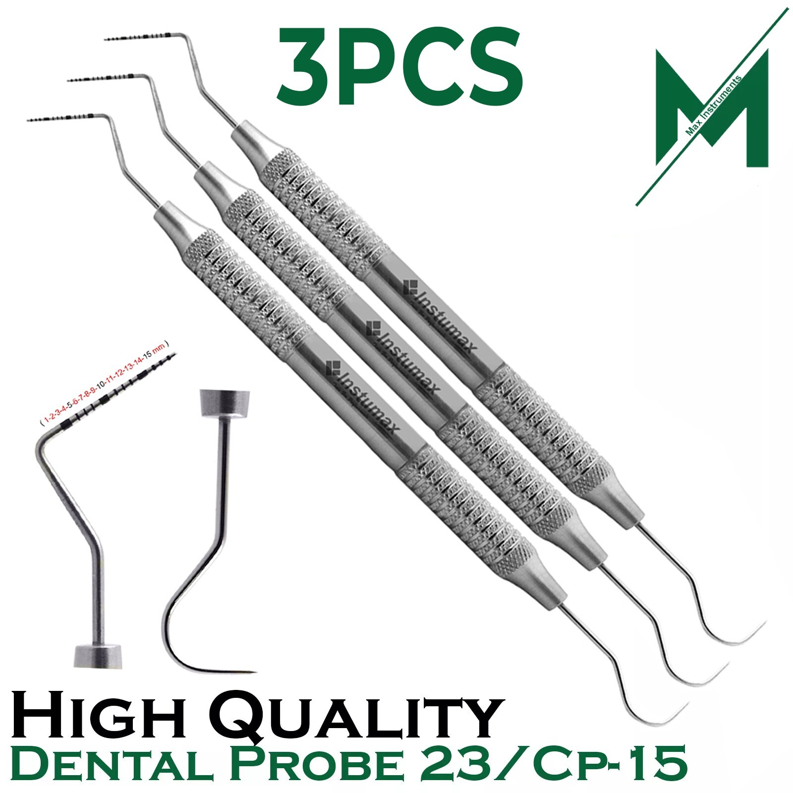 Dental Perio Explorer 23 Probe UNC 15 Color Marking Double Ended Hallow Handle