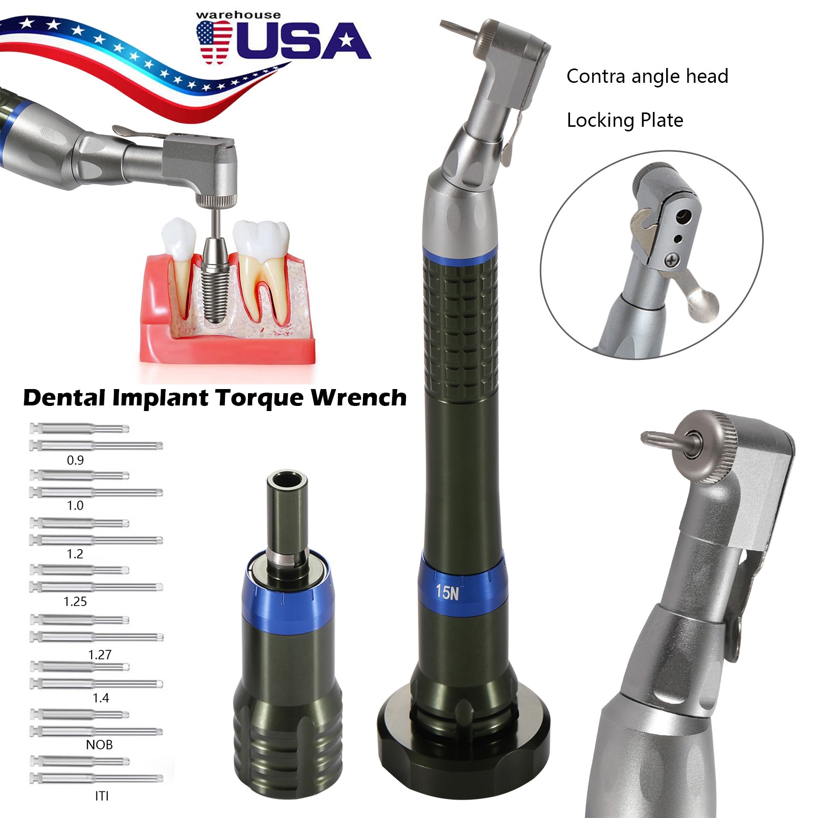 Dental Wireless Implant Electric Torque Wrench Handpiece Tool 360° Rotate Driver
