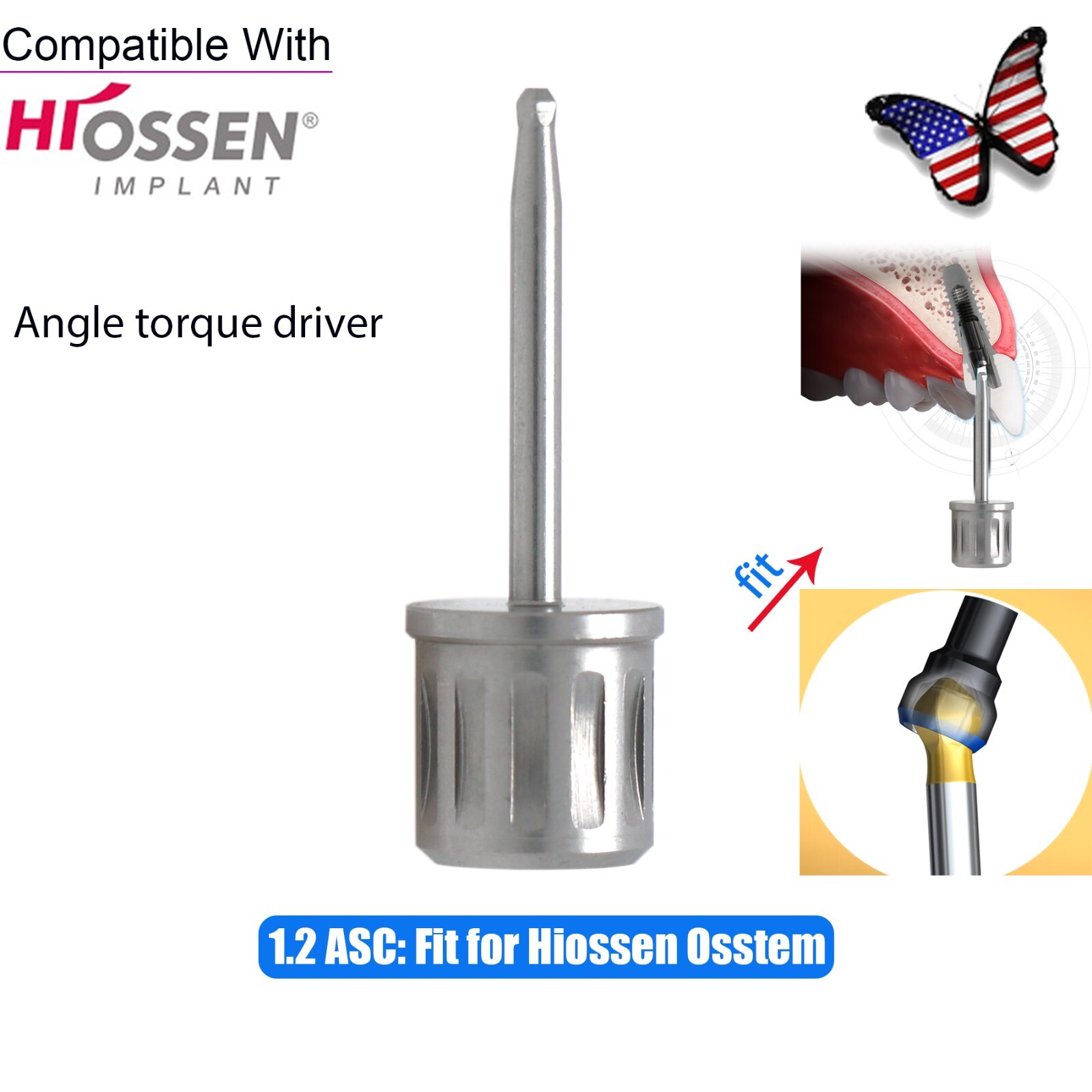 Implant ASC Screwdriver Angulated Screw Channel Driver Ratchet Hiossen Nobel MIS