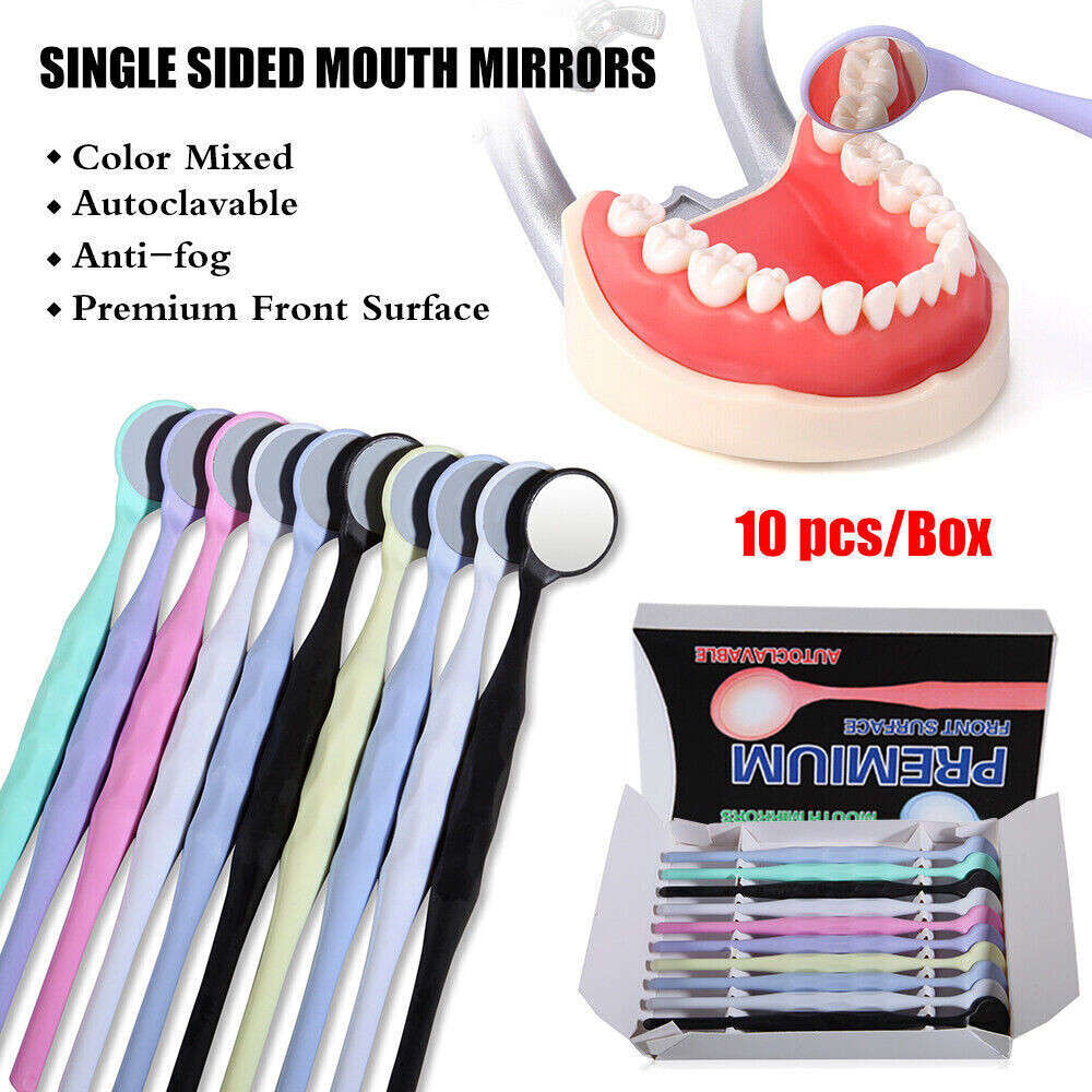 7 Colors Dental Anti-fog Autoclavable PREMIUM Mouth Mirrors Front Surface
