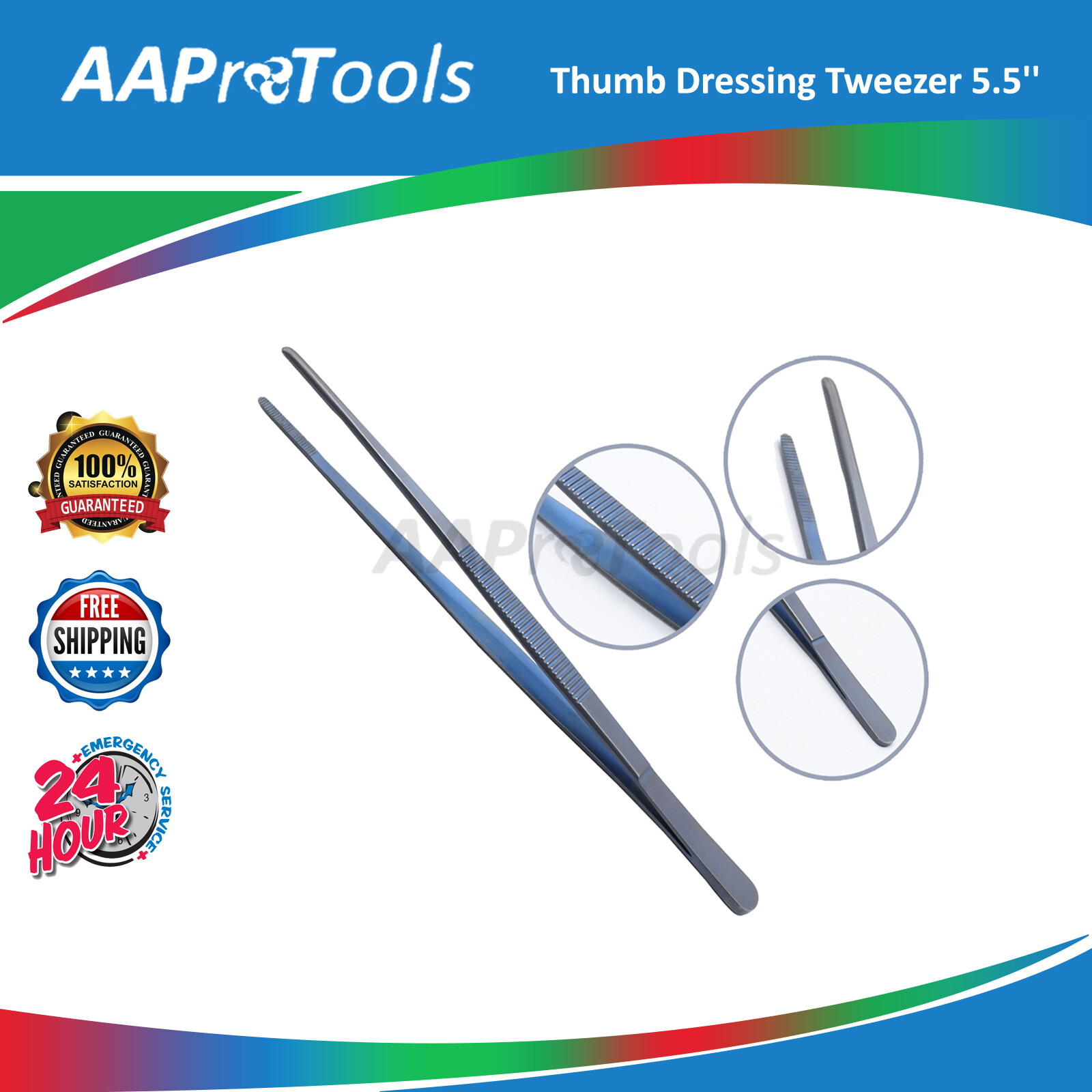 THUMB Dressing TWEEZER 5.5” Titanium SERRATED Forceps Surgical Dental T.T-205