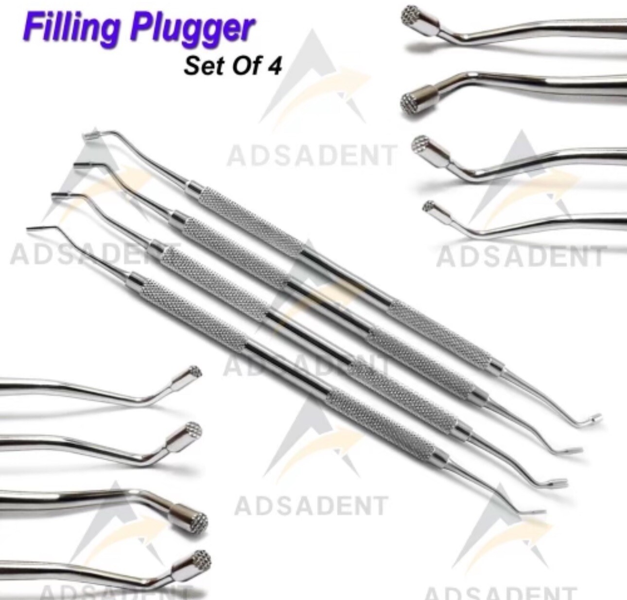 Dental Filling Plugger Condenser Composite Amalgam Filling Instruments Set 4 PCS