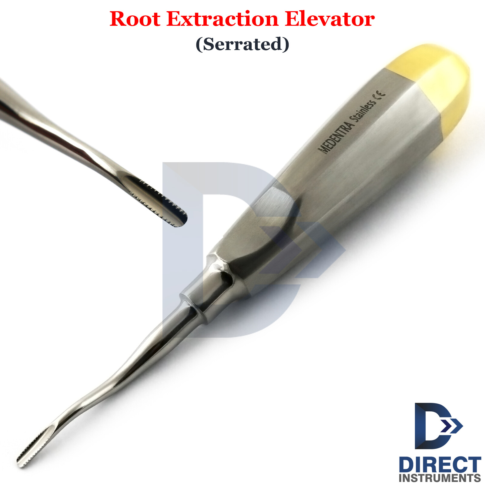 Dental Root Elevator Serrated #77R Extraction Surgical Instrument Gold Back