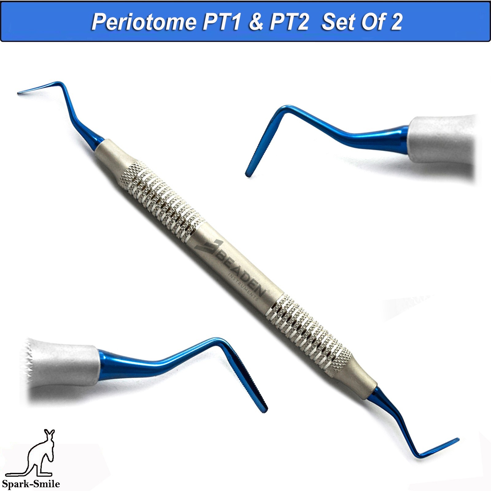 Dental Lucas Bone Curettes & Periotome Micro Serrated PT1 PT2 Extraction Tools