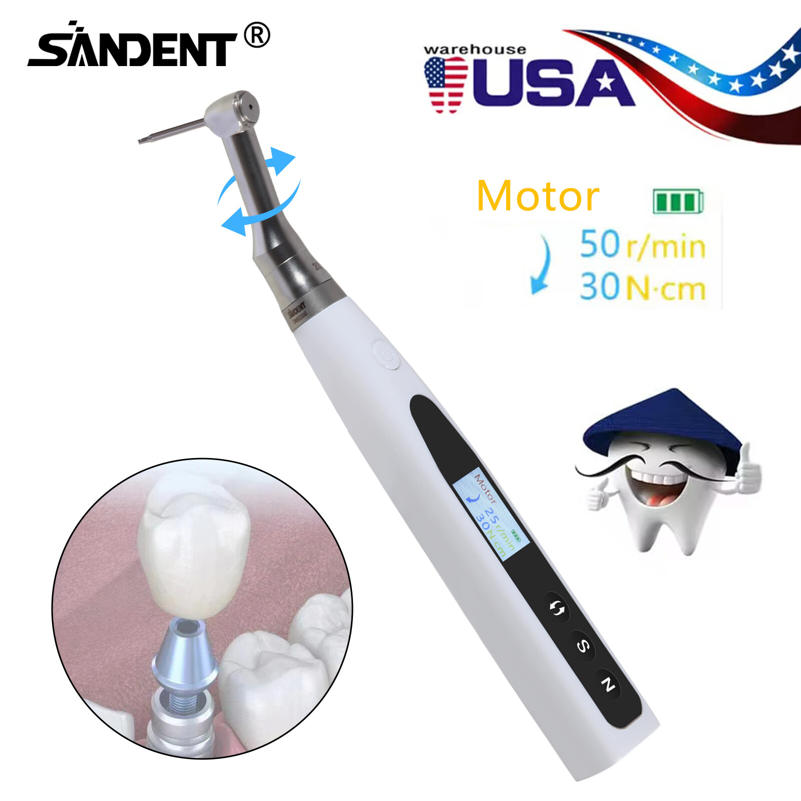 Dental electric wireless torque driver implant tool kit Small automatic 10-50N