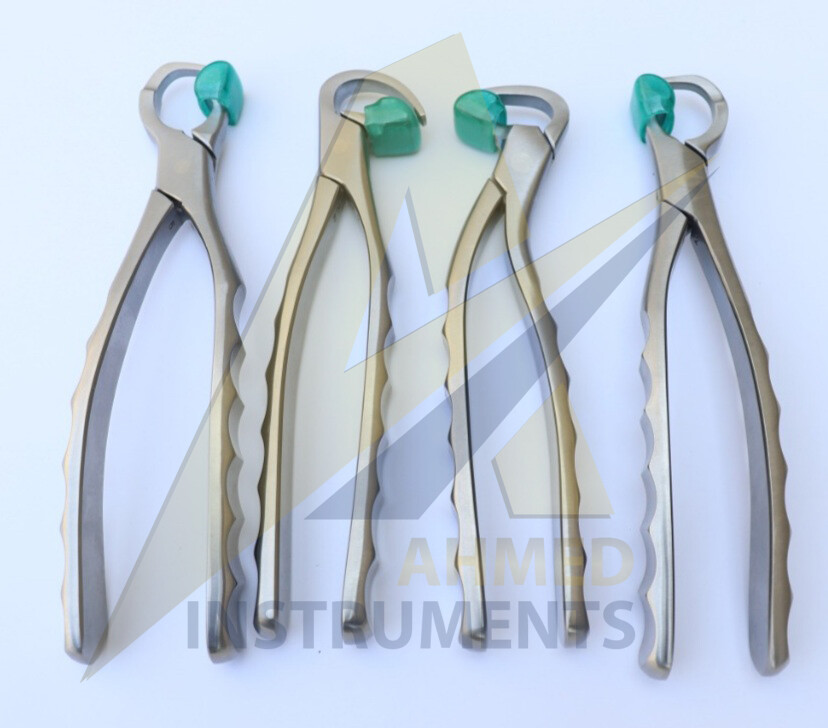 Dental Extraction Forceps Standard Series Set of 4 Pcs 40 Bumpers Free