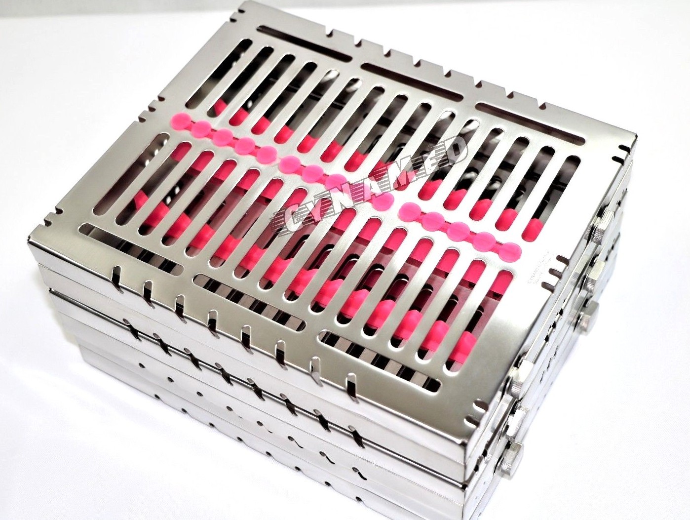 3 GERMAN DENTAL AUTOCLAVE STERILIZATION CASSETTE RACK BOX TRAY FOR 15 INSTRUMENT