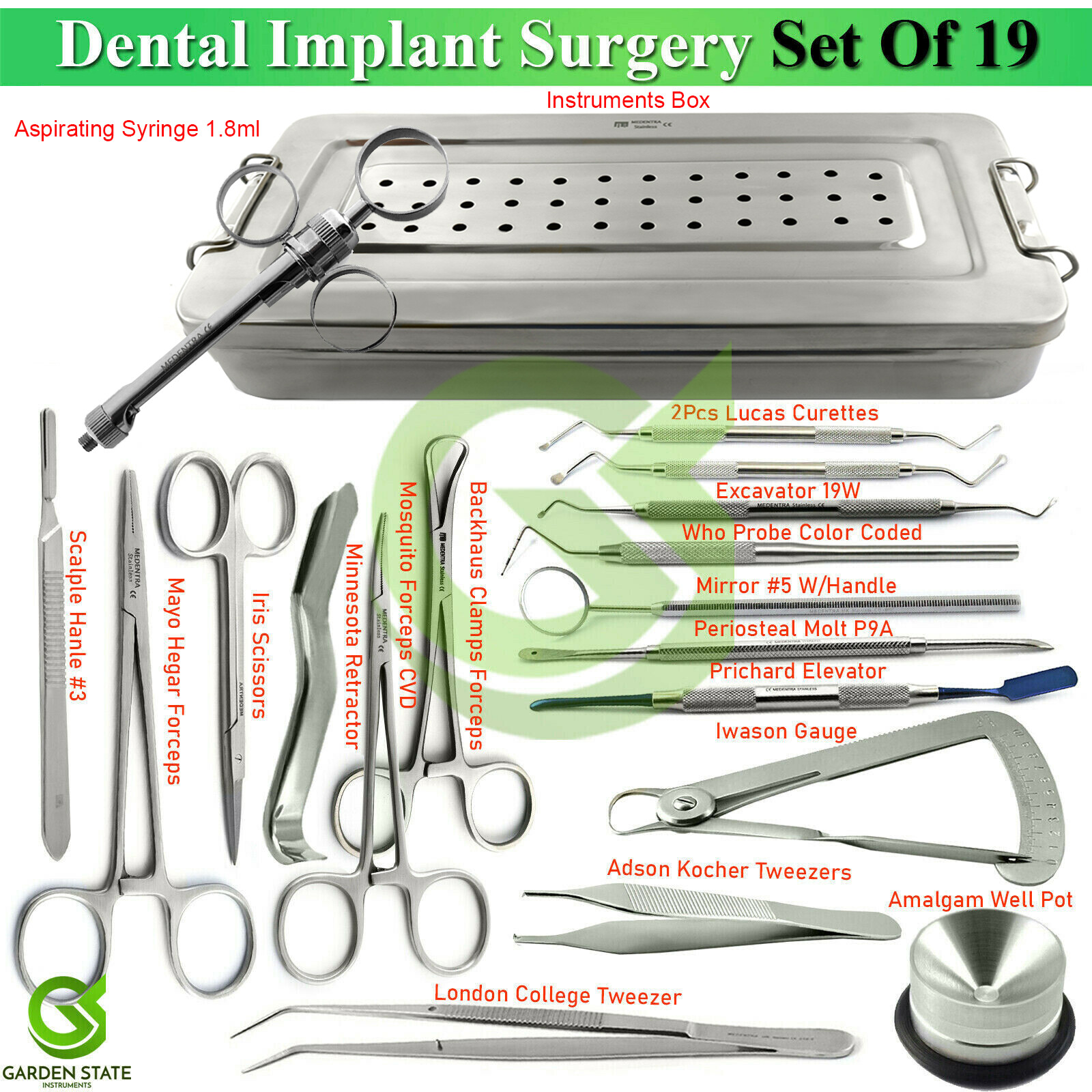 Dentistry Dental Surgical Implant Instruments Box Set Perio Oral Surgery Kit