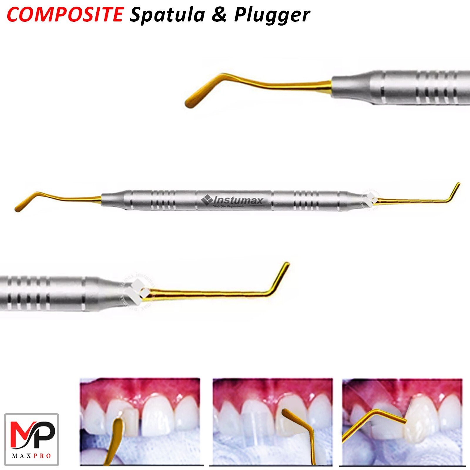 X1 Spatula & Plugger Titanium Gold Coated Tips Composite Filling Instruments